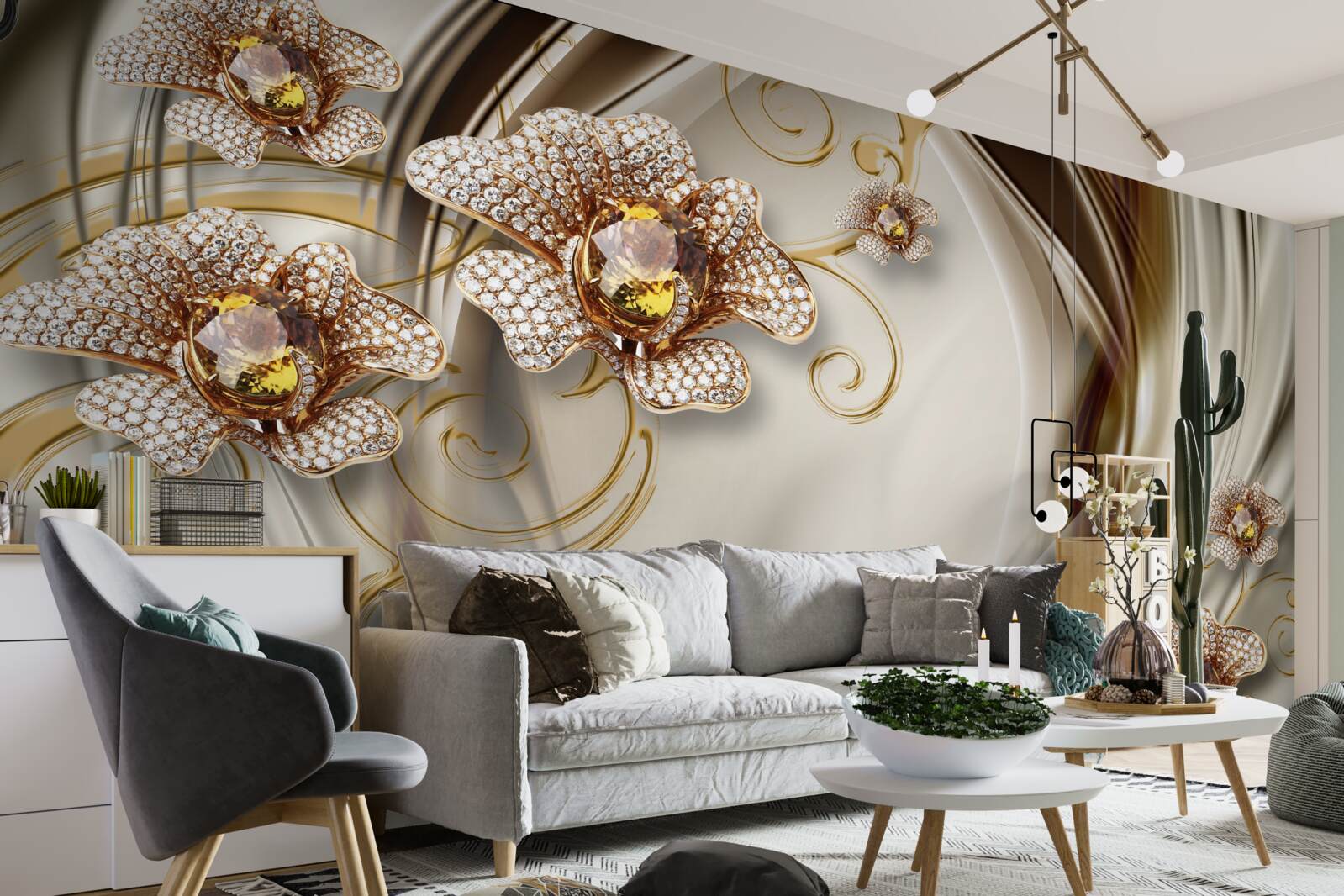 Papier peint plantes de pierre