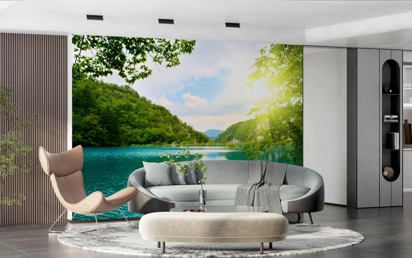 Papier peint lever de soleil sur la surface de l'eau