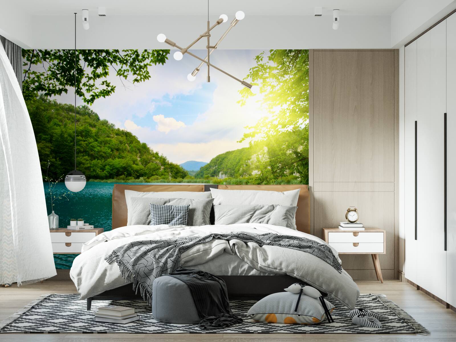 Papier peint lever de soleil sur la surface de l'eau