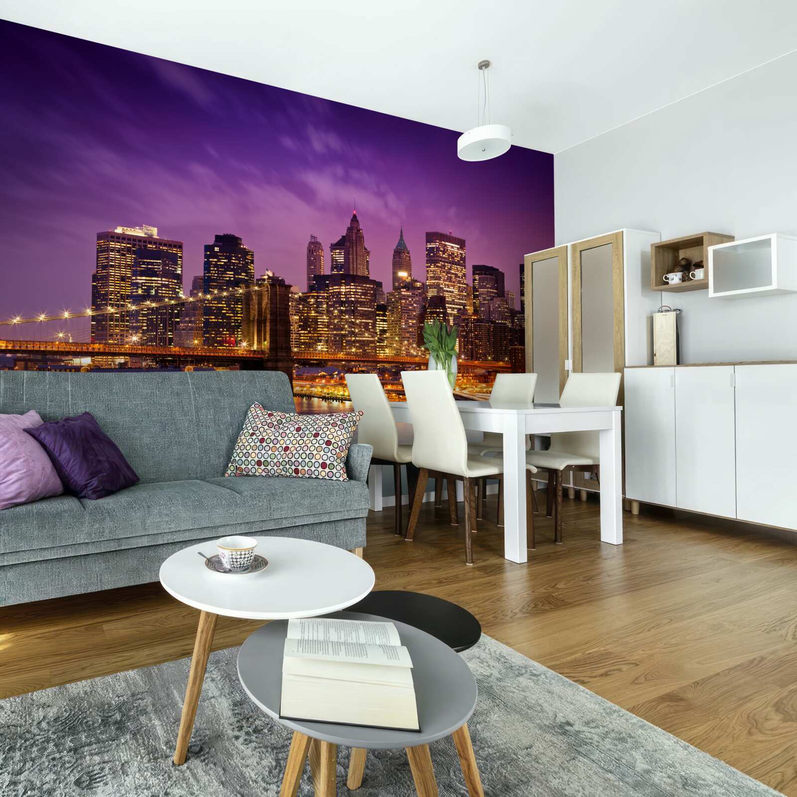 Papier peint pont de brooklyn la nuit