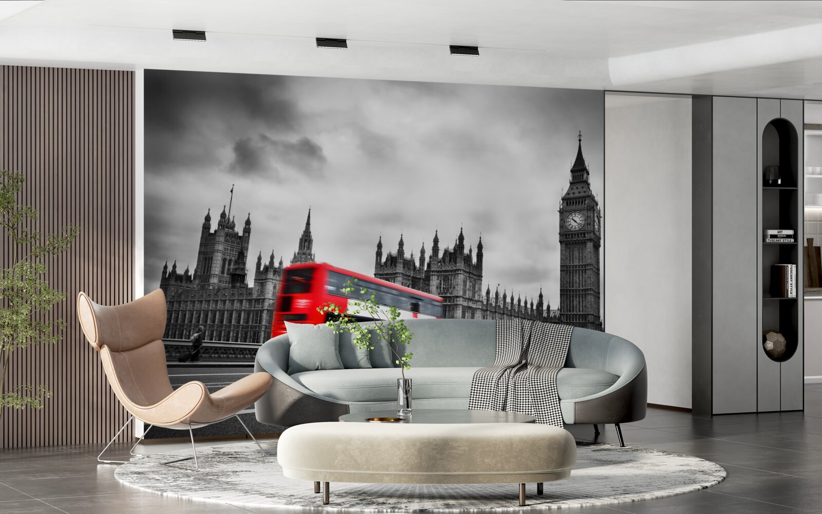 Papier peint bus londonien sur la route