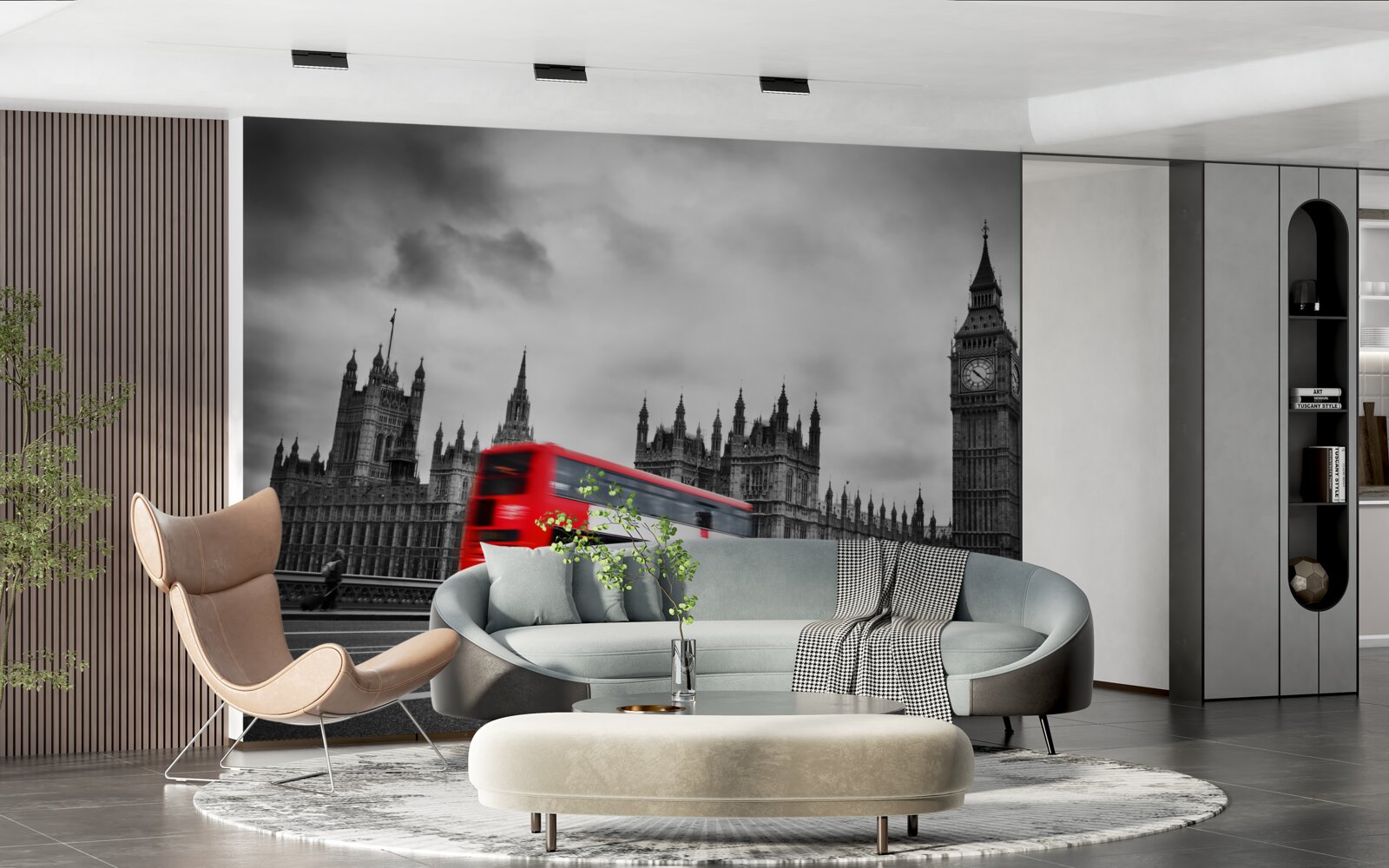 Papier peint bus londonien sur la route