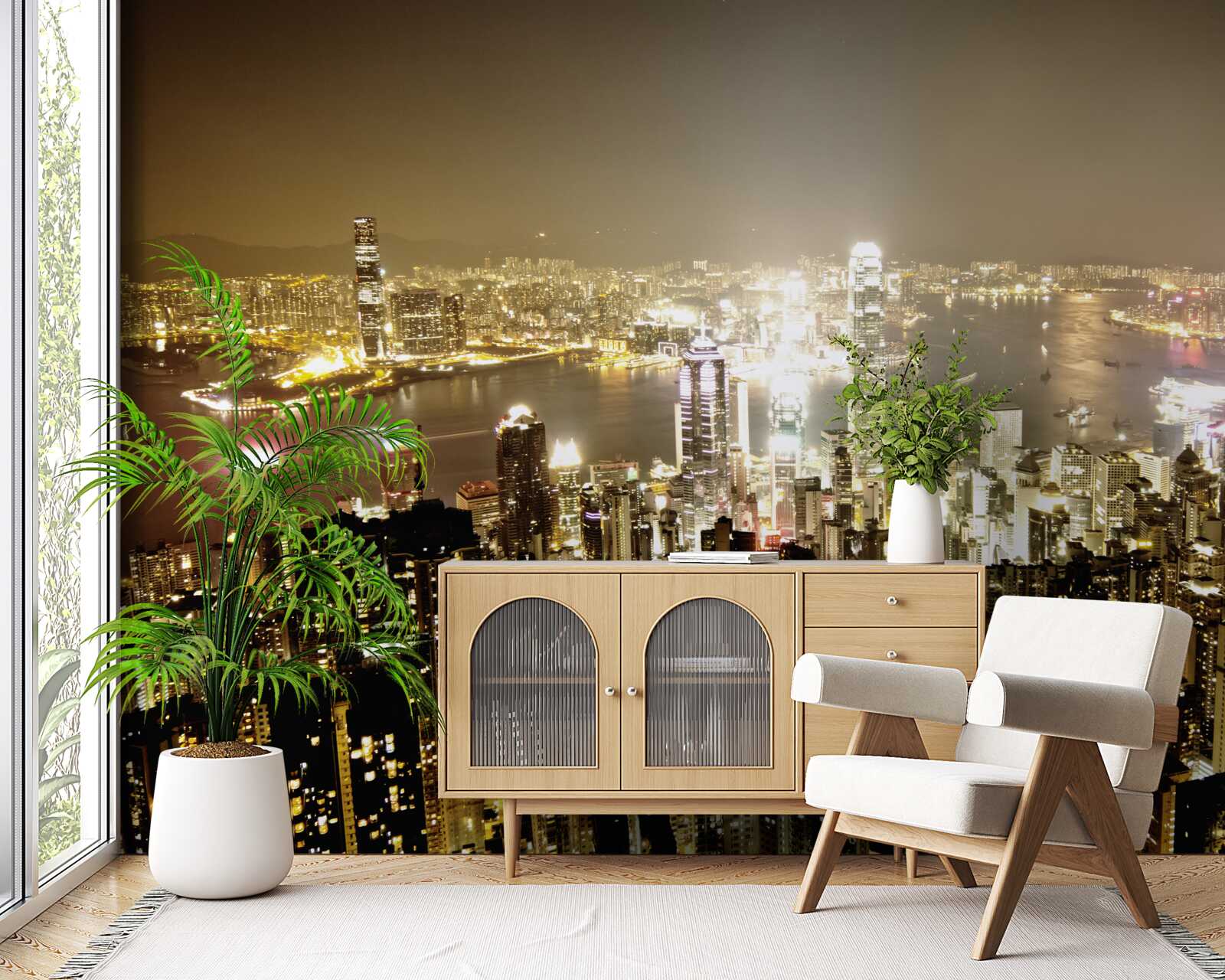 Papier peint les lumières nocturnes de new york