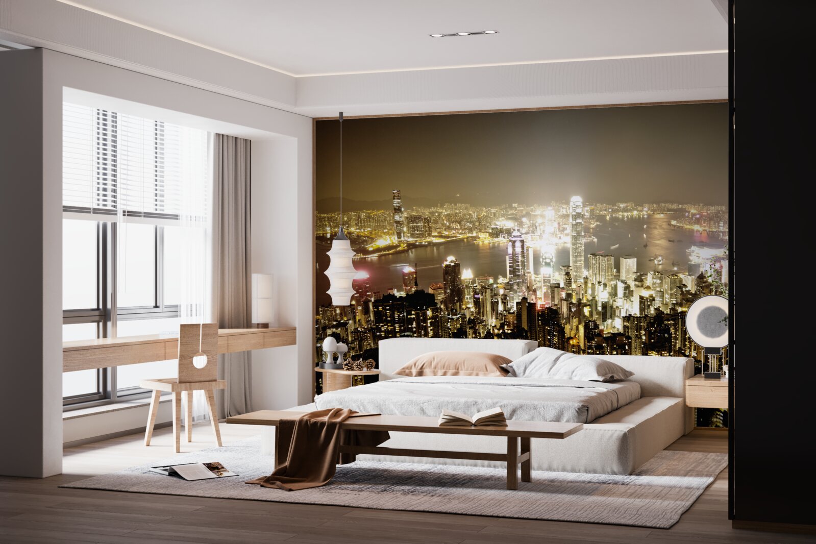 Papier peint les lumières nocturnes de new york