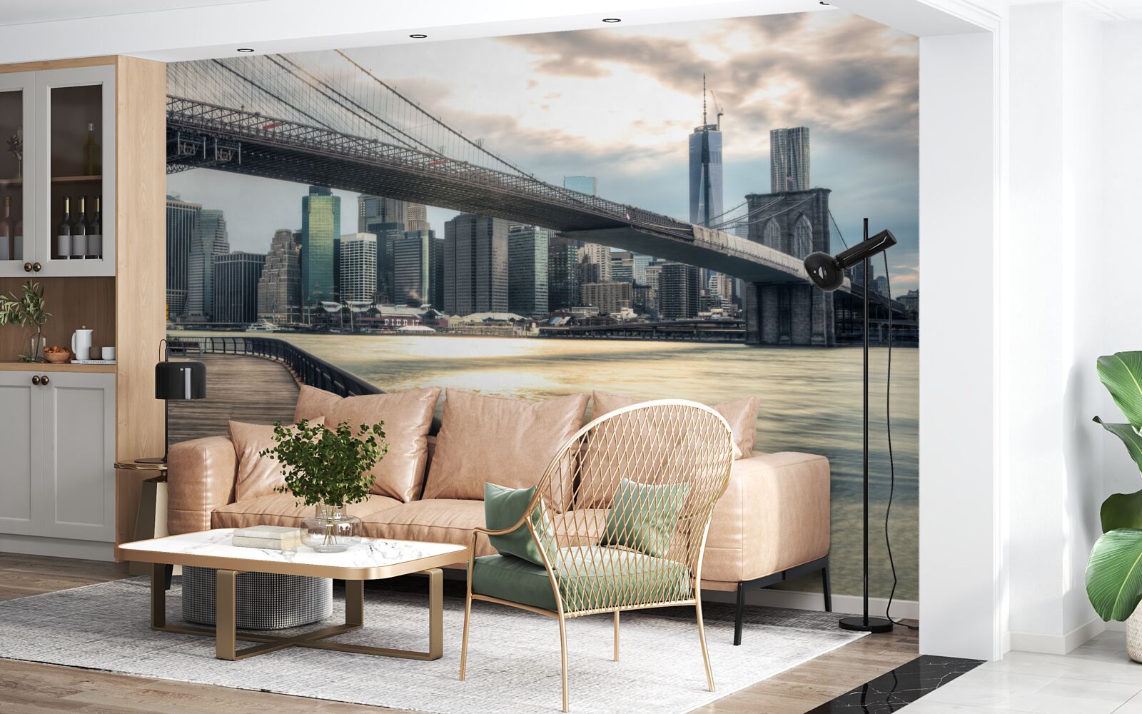 Papier peint promenade sous le pont brookliński