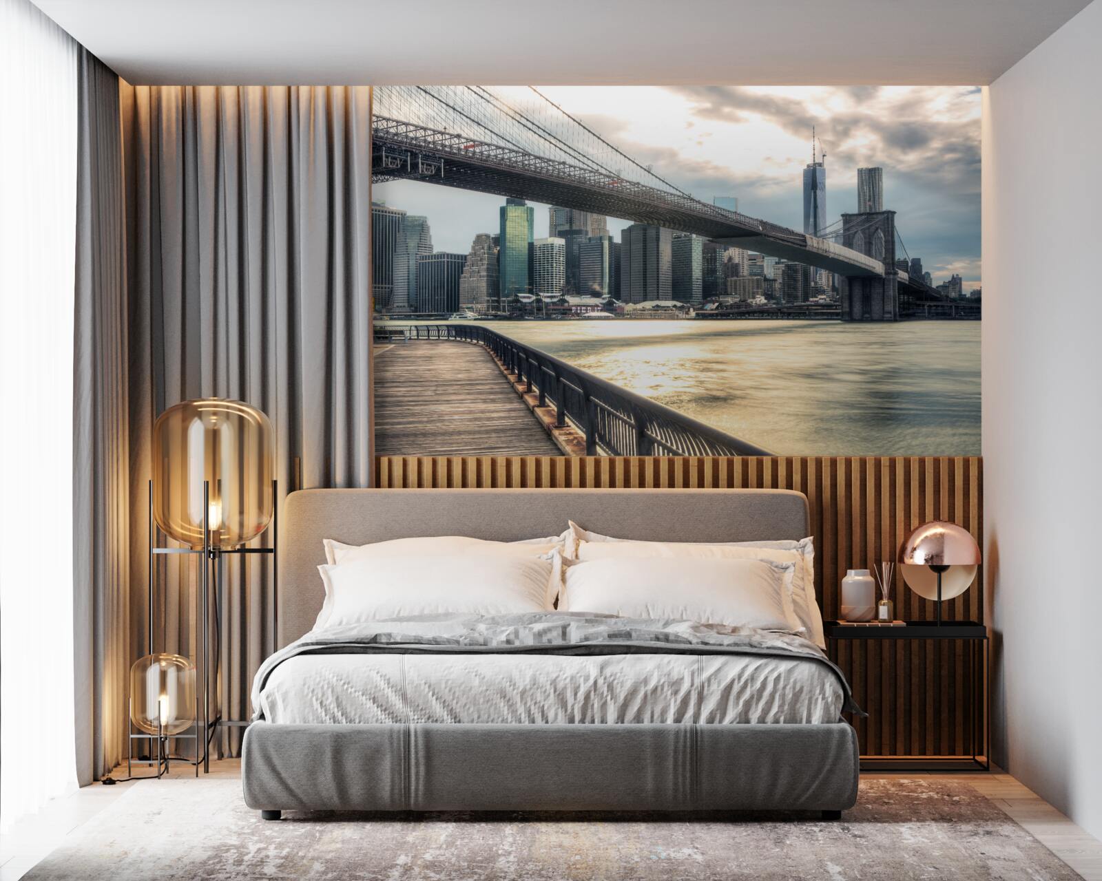 Papier peint promenade sous le pont brookliński