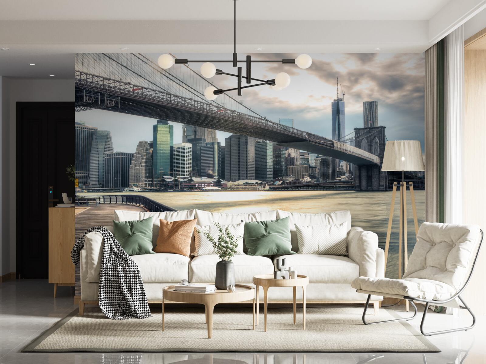 Papier peint promenade sous le pont brookliński