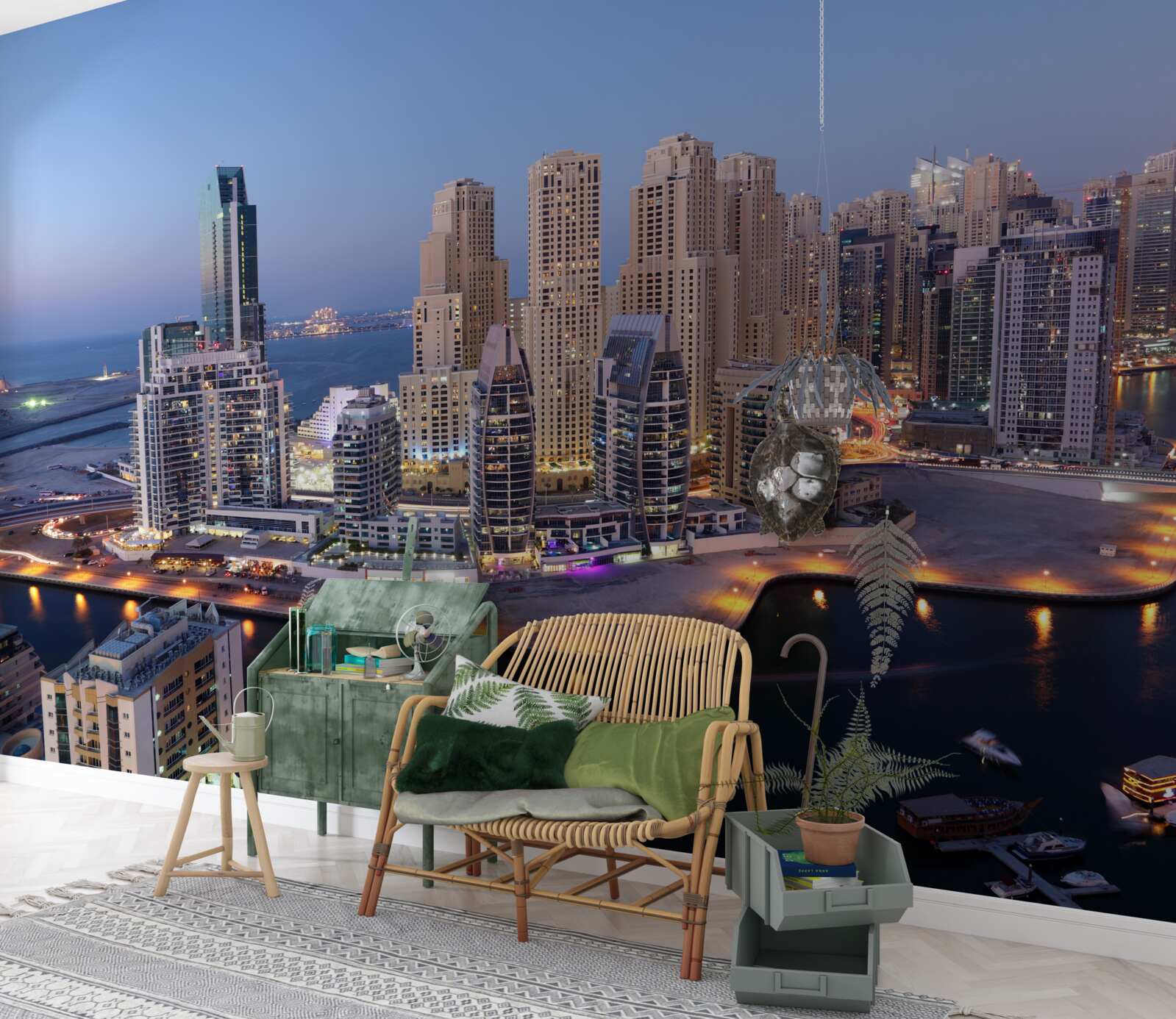 Papier peint coucher de soleil sur dubai