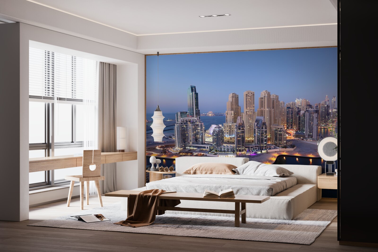 Papier peint coucher de soleil sur dubai