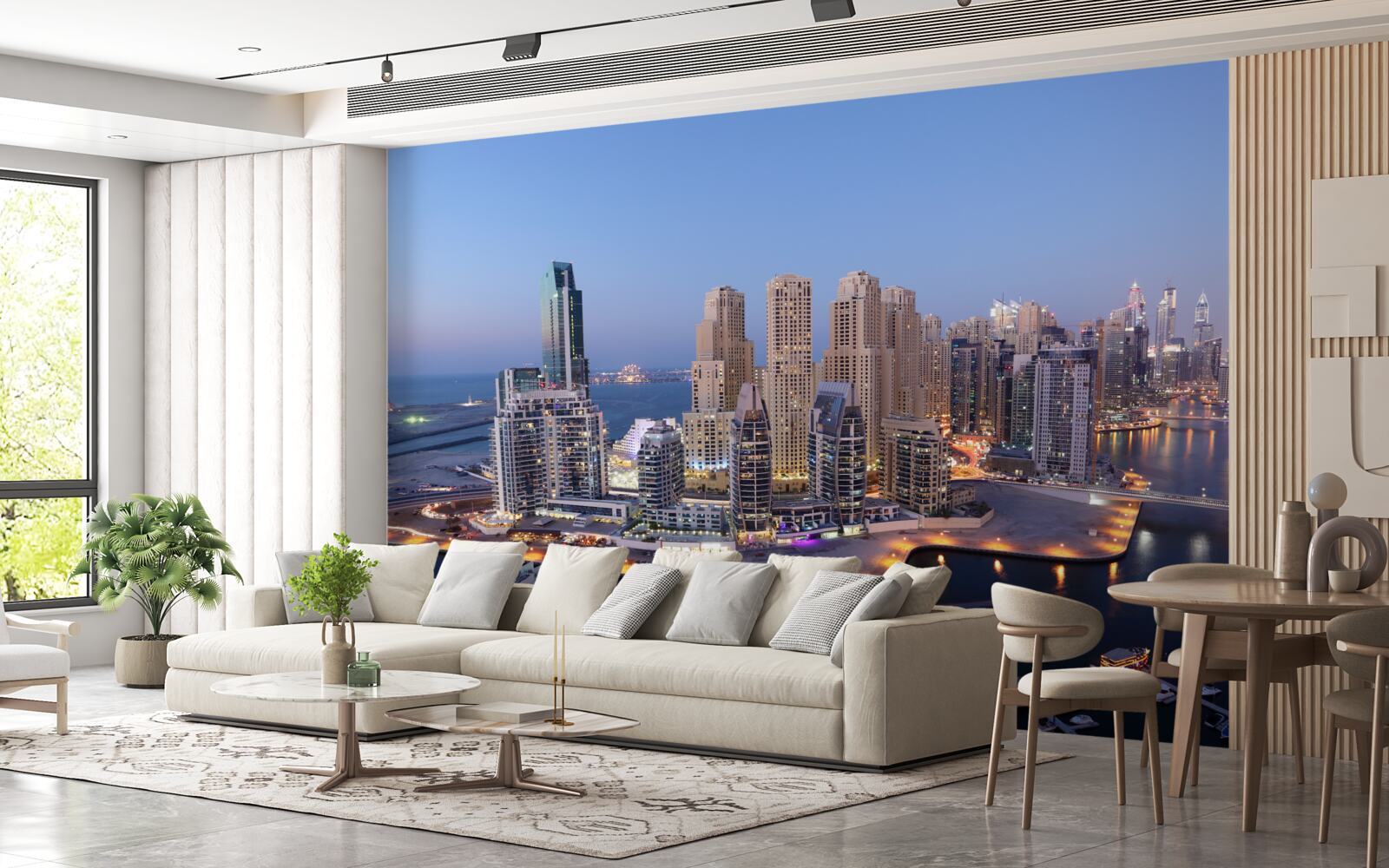 Papier peint coucher de soleil sur dubai