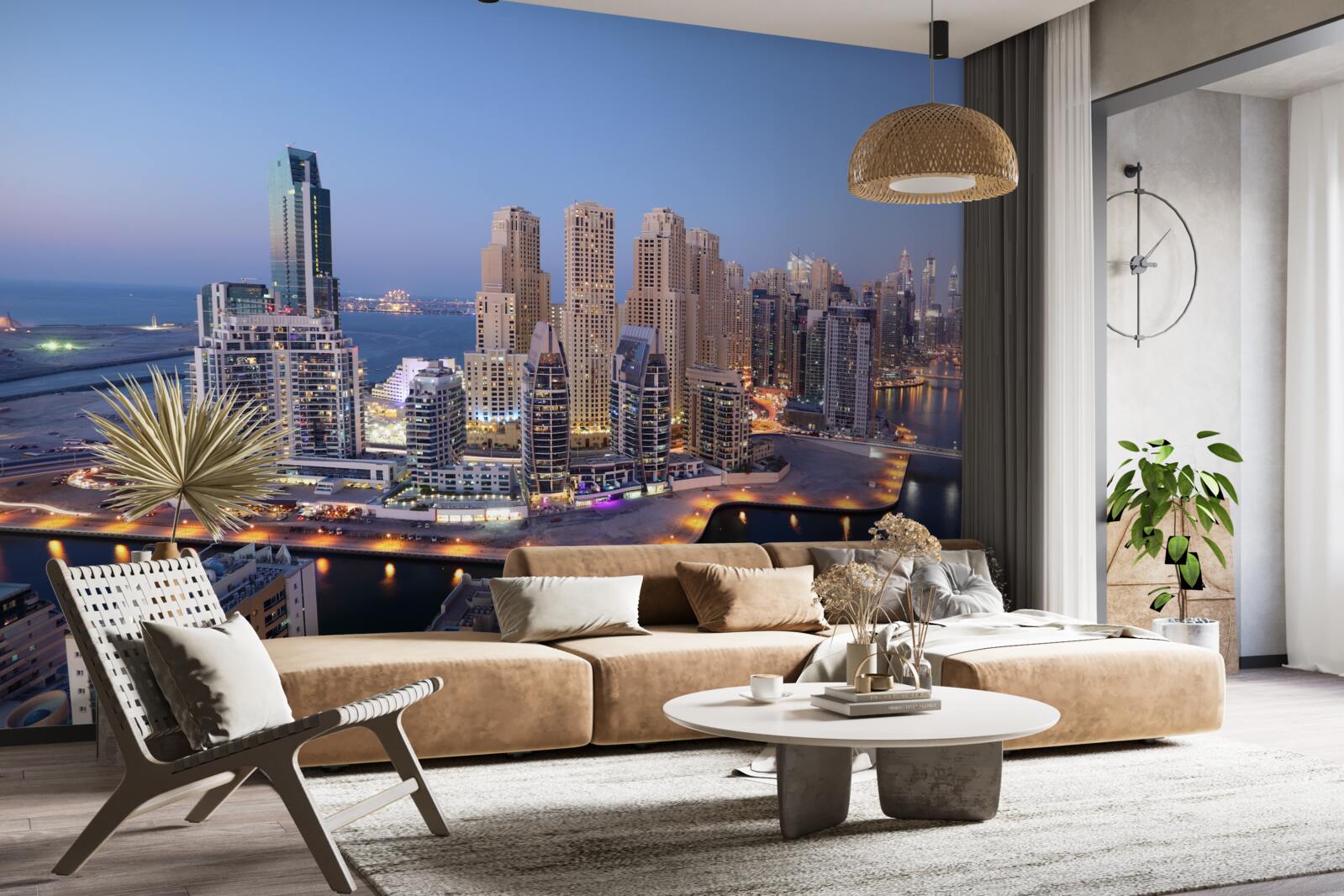 Papier peint coucher de soleil sur dubai