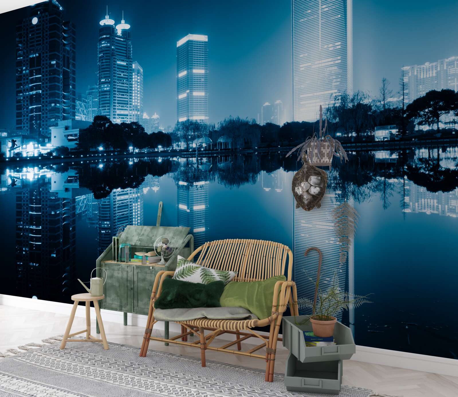 Papier peint l'affichage des lumières de la ville la nuit