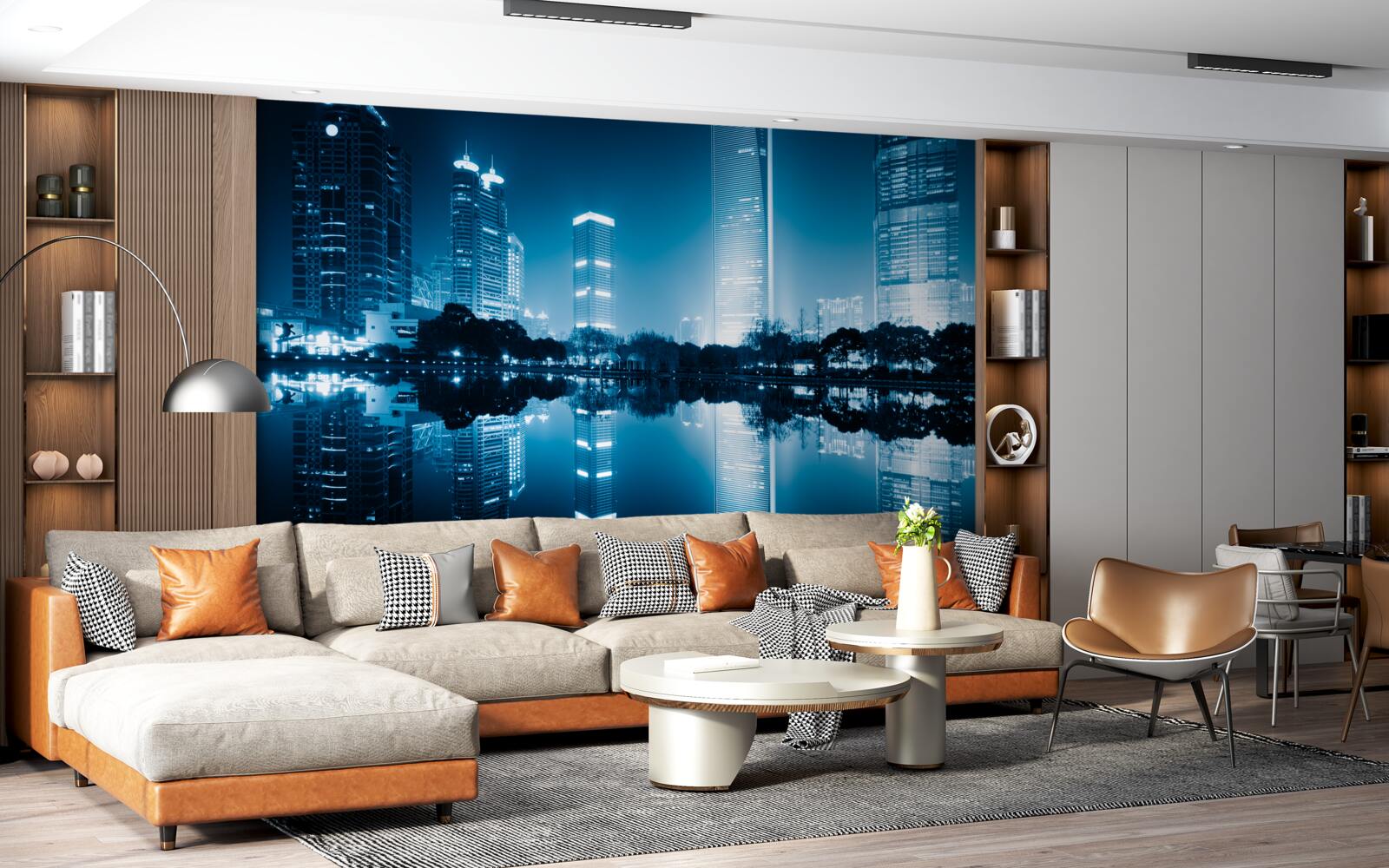 Papier peint l'affichage des lumières de la ville la nuit