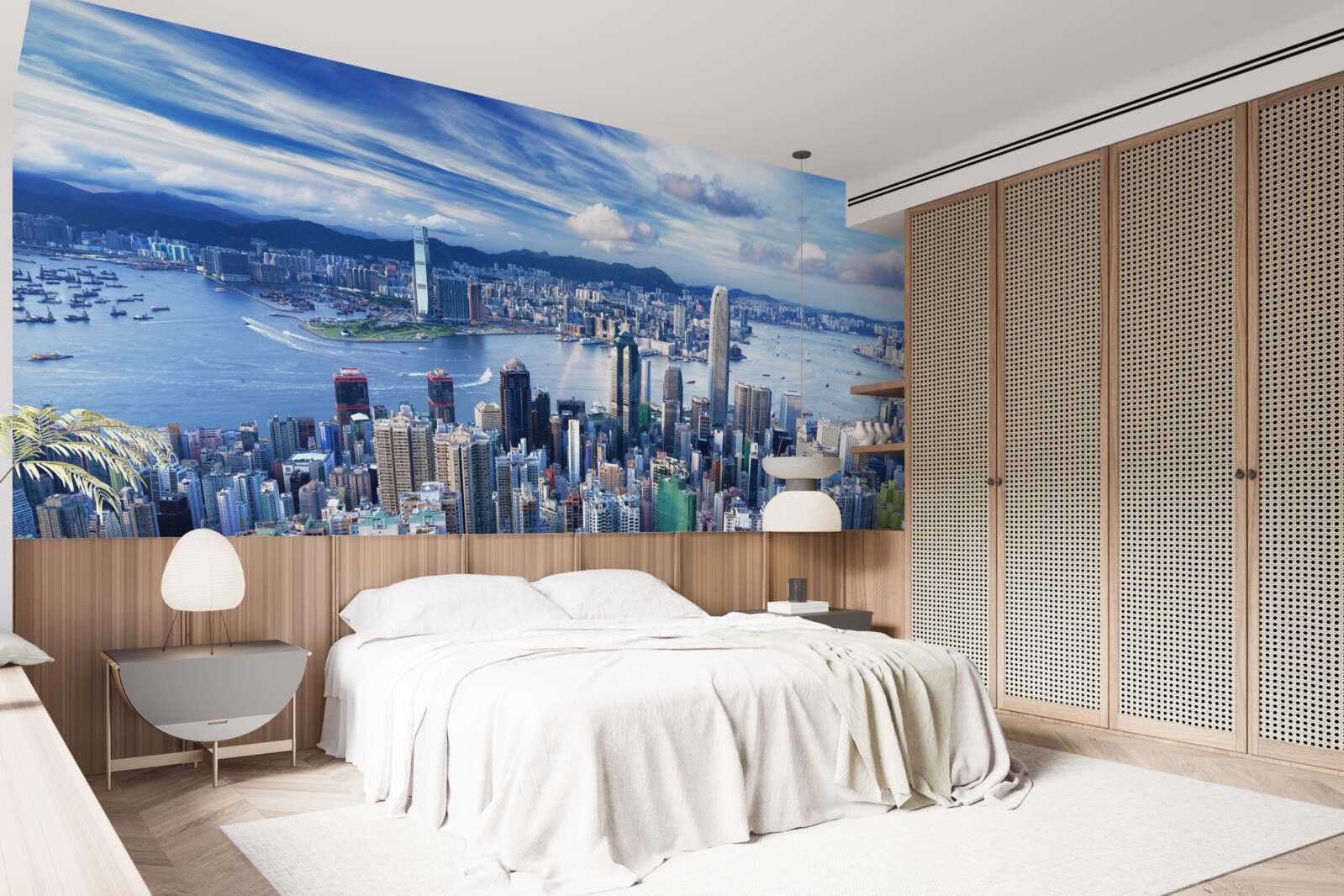 Papier peint gratte-ciel dans le port de victoria