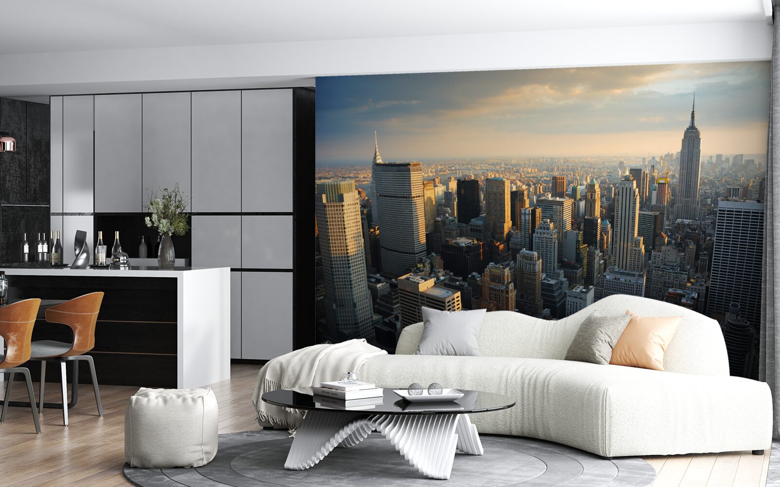 Papier peint les gratte-ciel de new york a la naissance du jour