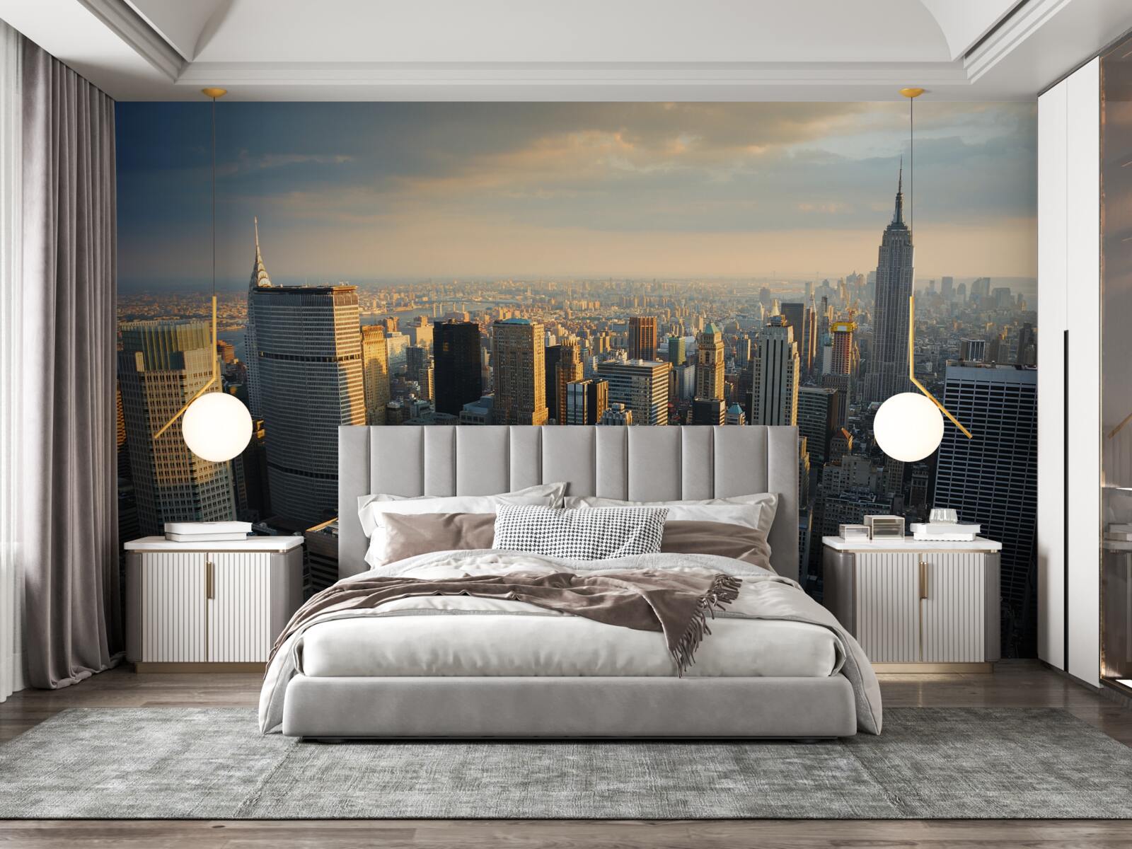 Papier peint les gratte-ciel de new york a la naissance du jour