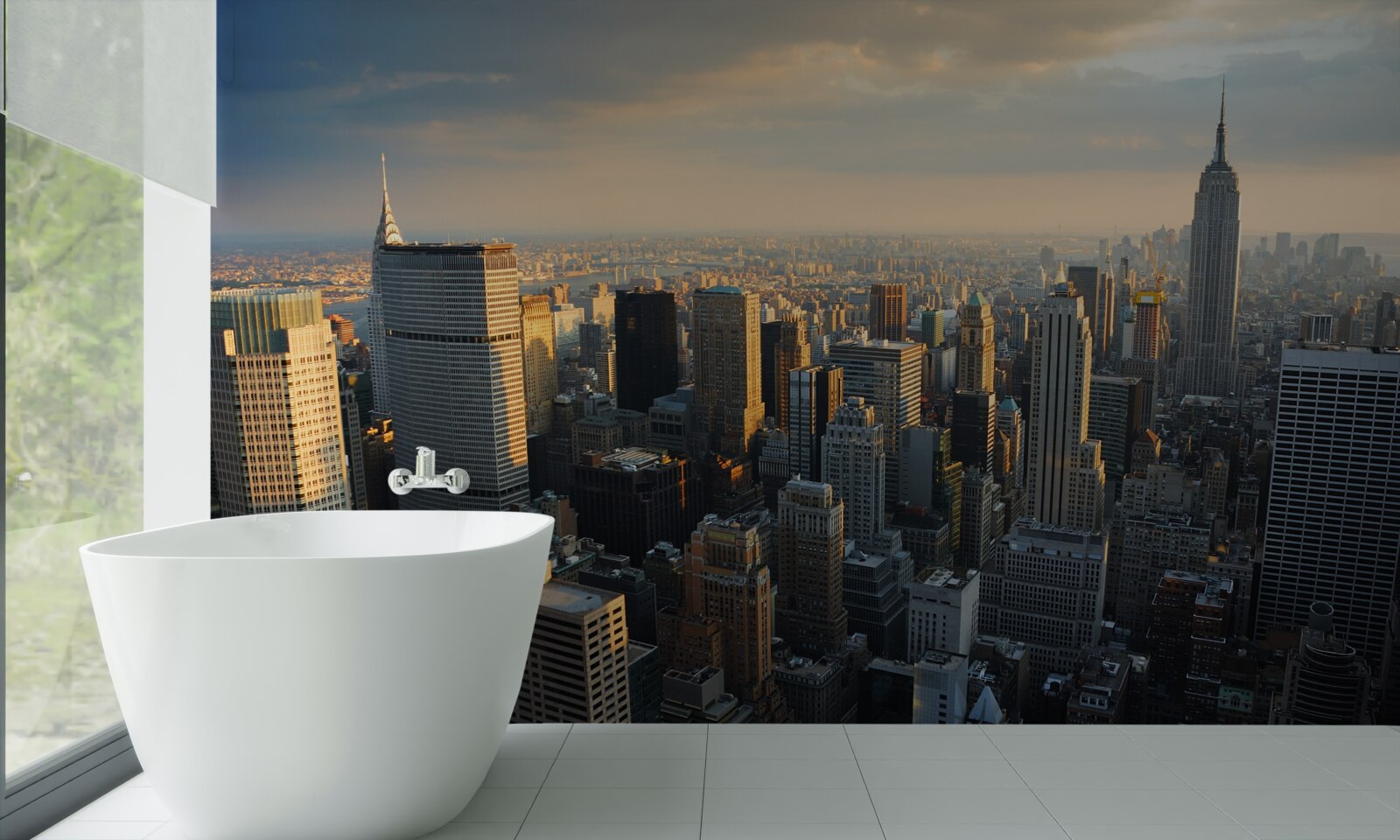 Papier peint les gratte-ciel de new york a la naissance du jour