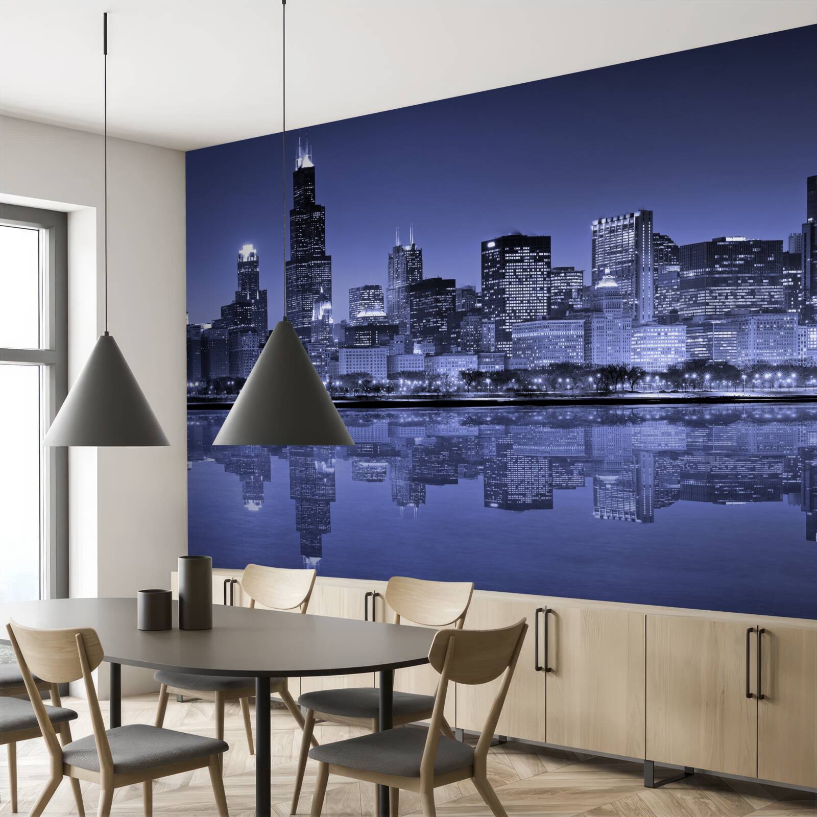 Papier peint vue nocturne de chicago