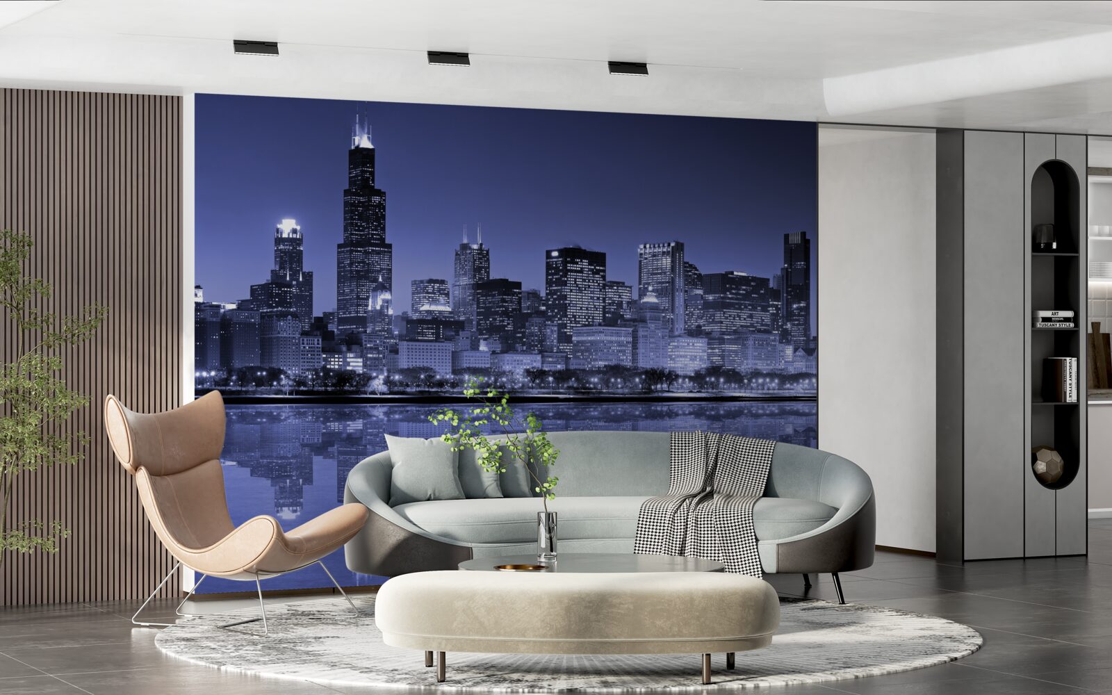 Papier peint vue nocturne de chicago