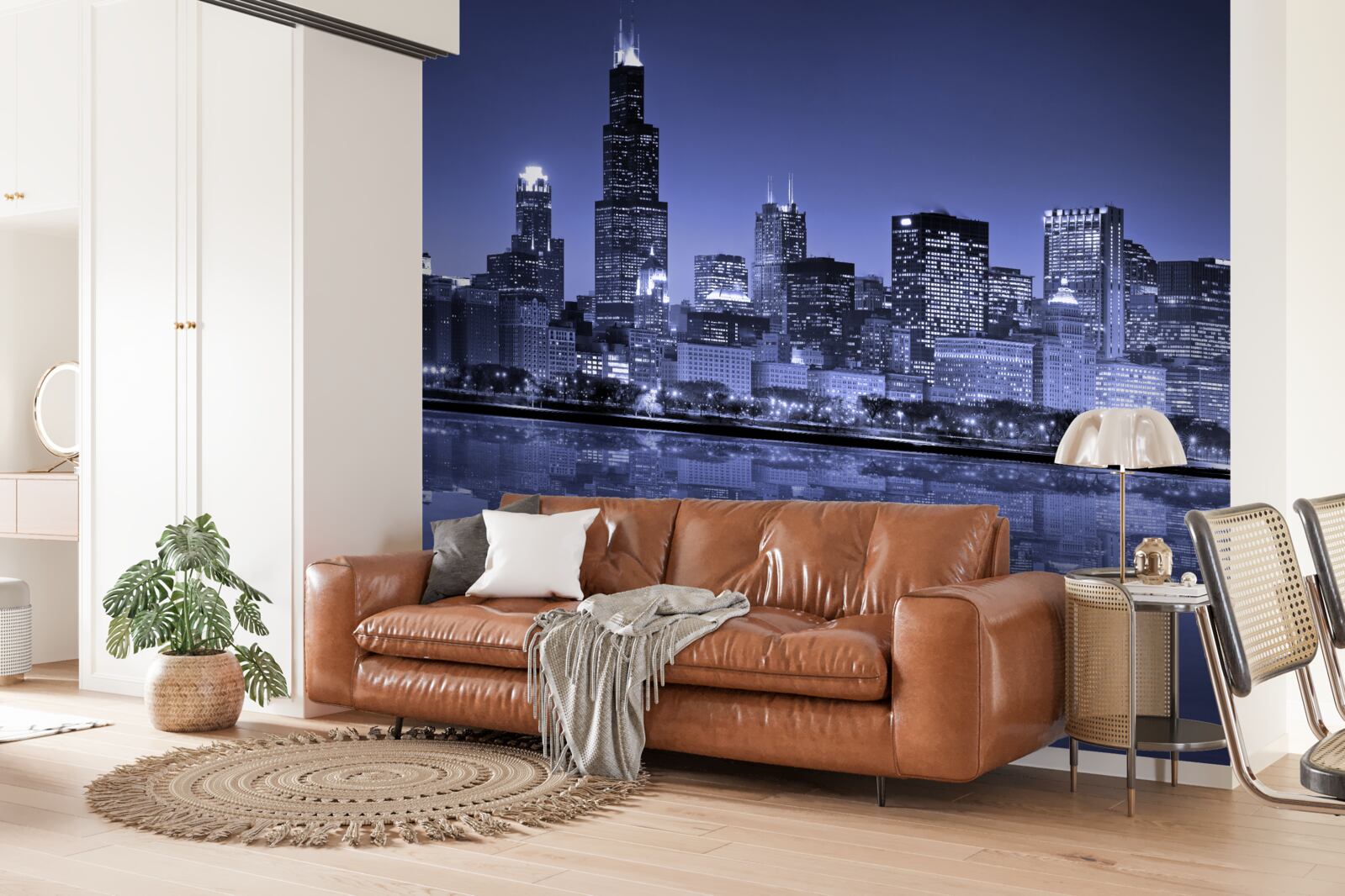 Papier peint vue nocturne de chicago