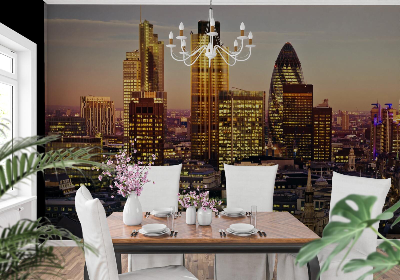 Papier peint Les lumières de Londres en or