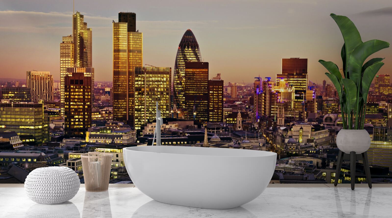 Papier peint Les lumières de Londres en or