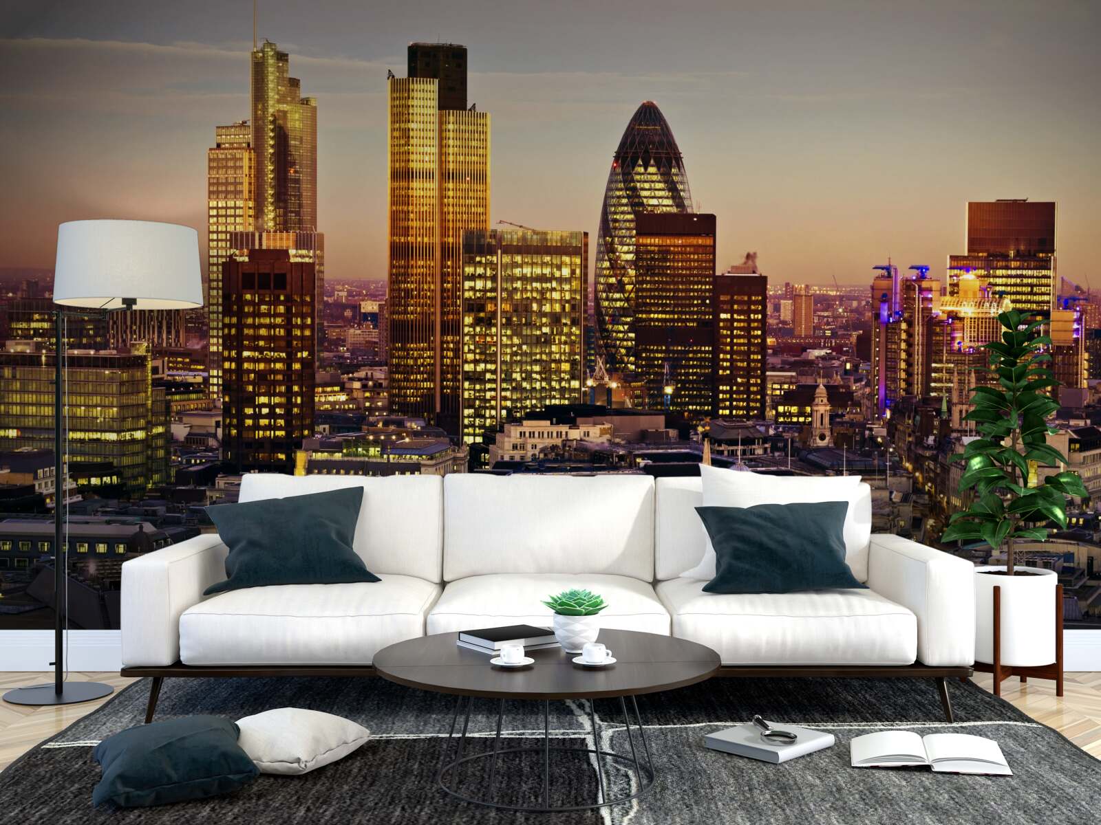 Papier peint Les lumières de Londres en or