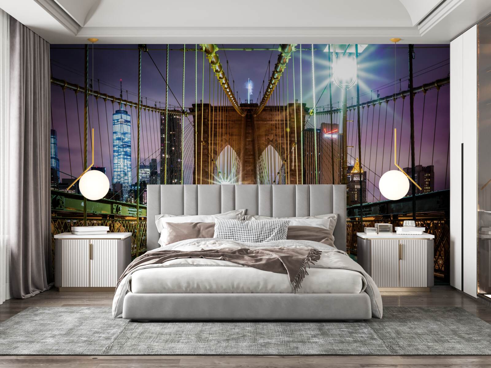 Papier peint le pont de brooklyn pour les piétons