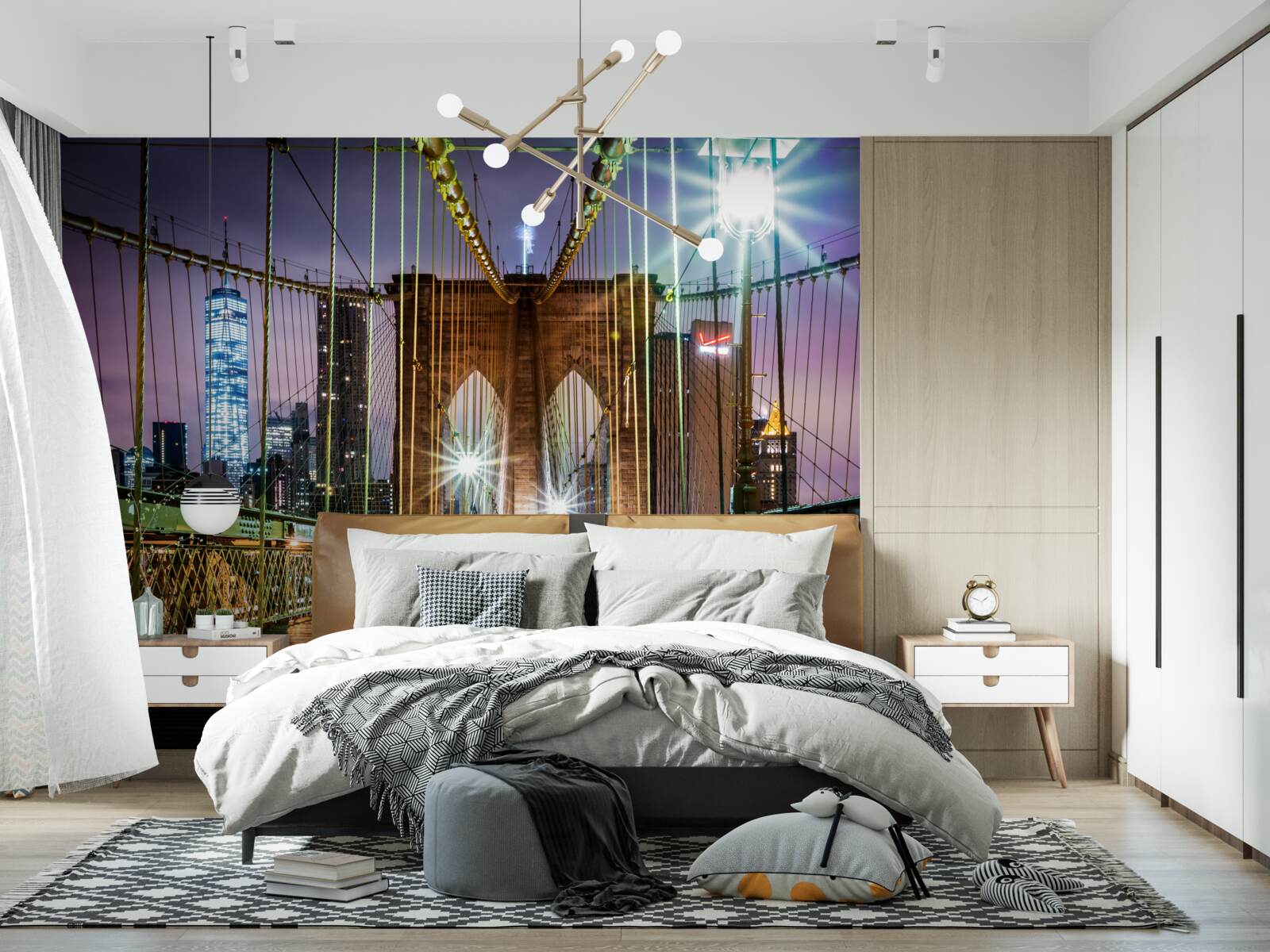 Papier peint le pont de brooklyn pour les piétons