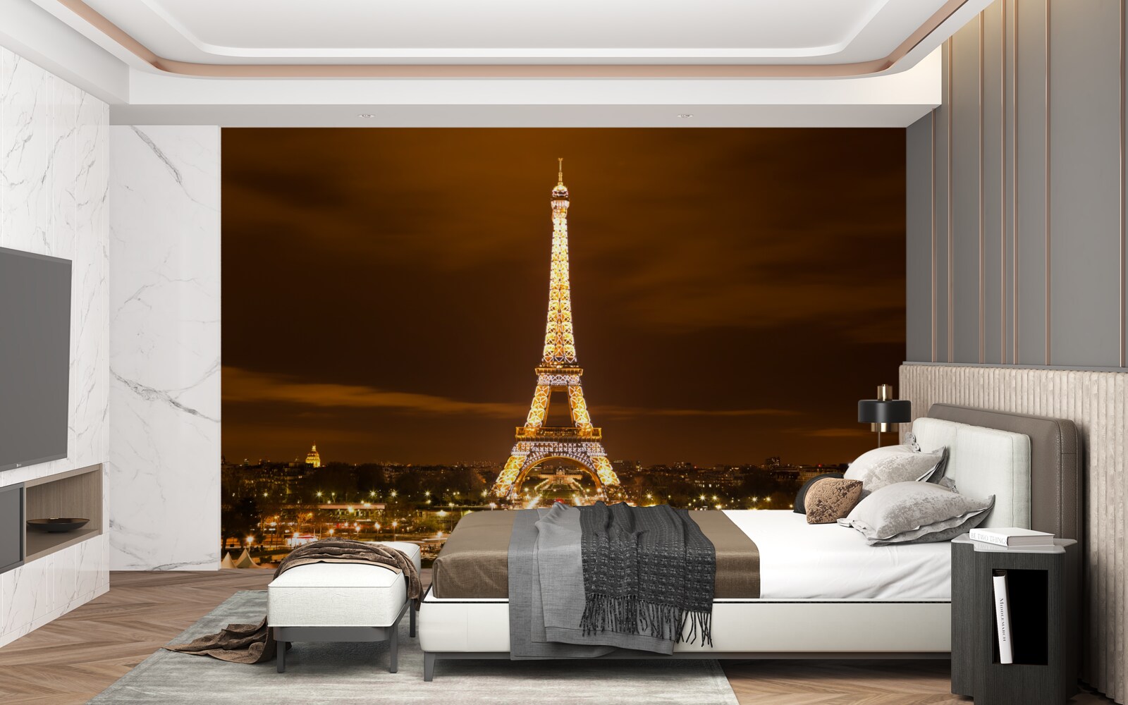 Papier peint l'âme de paris la nuit