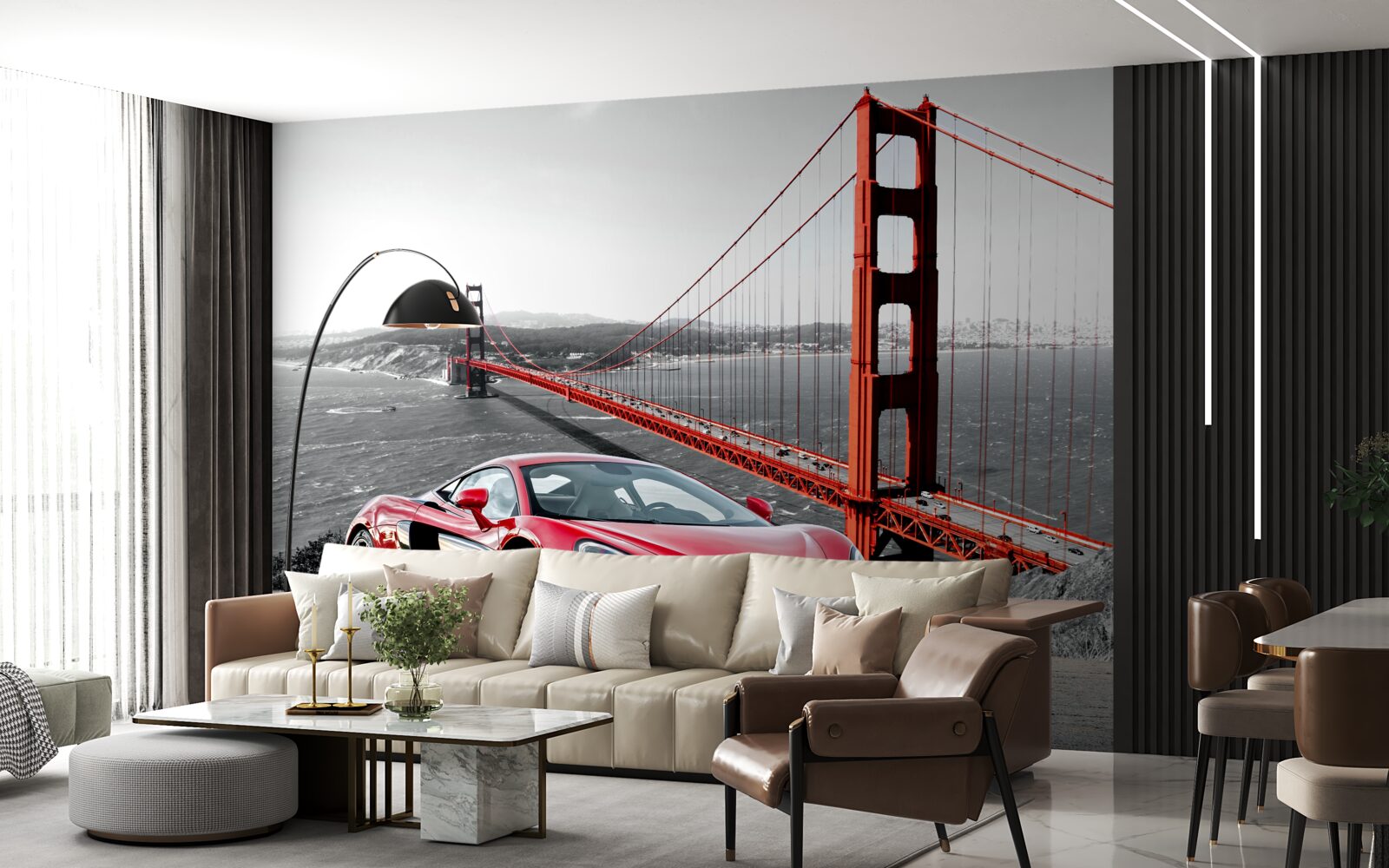 Papier peint pont en arrière-plan avec mclaren