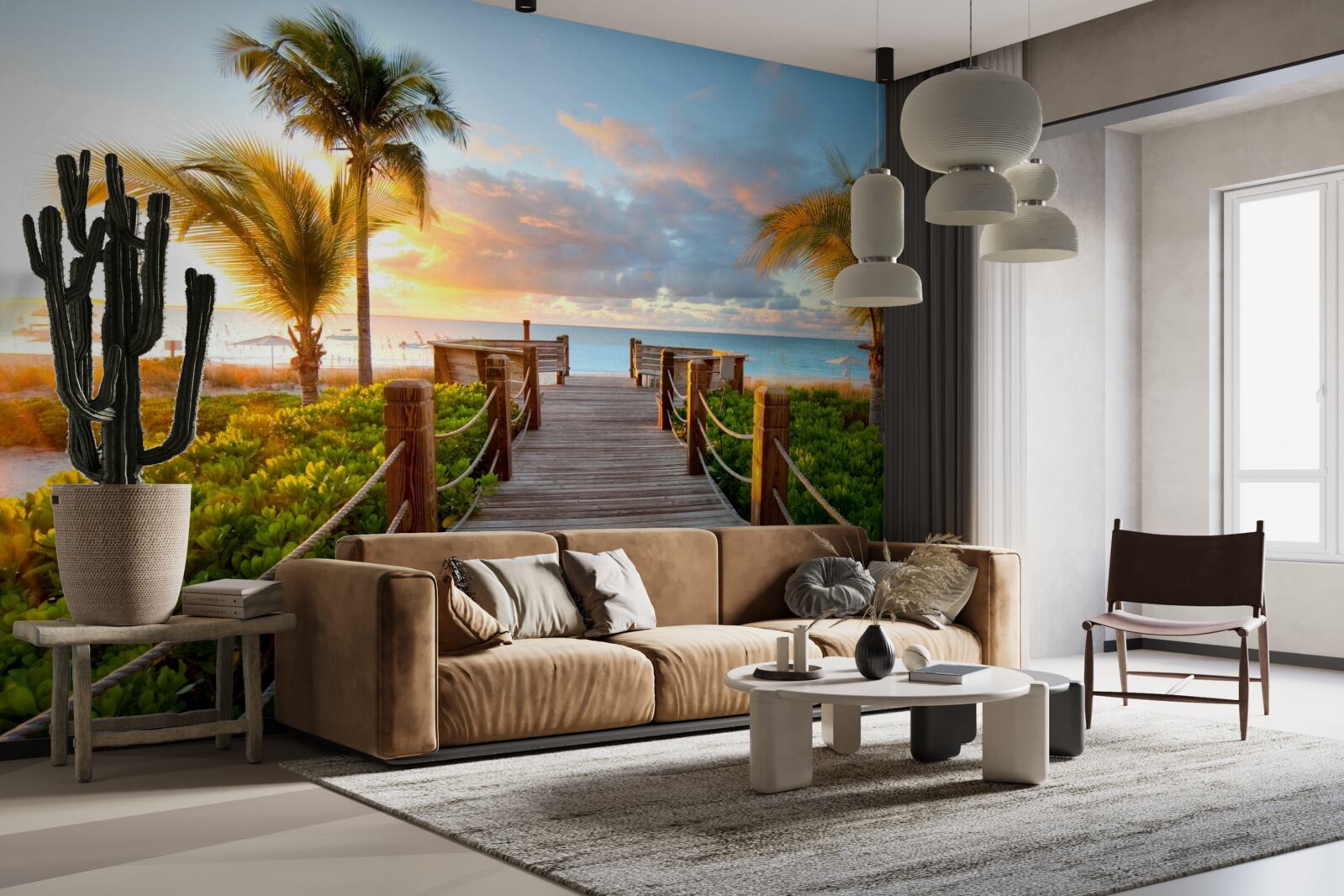 Papier peint route vers la côte tropicale