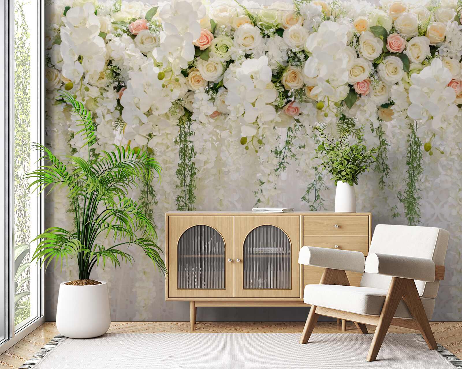 Papier peint composition de fleurs d'orchidées délicates