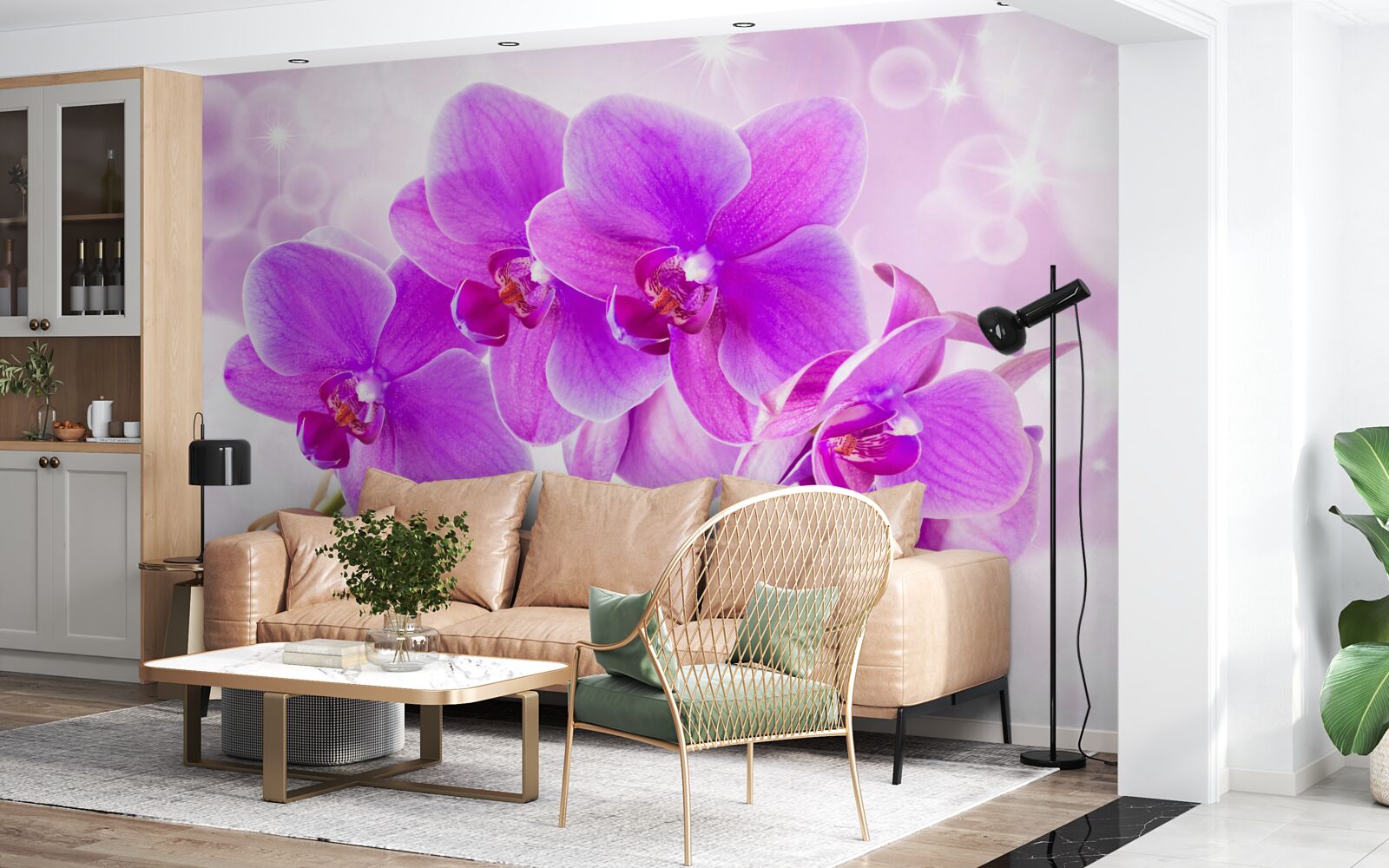 Papier peint l'orchidée violette délicate est vraiment impressionnante