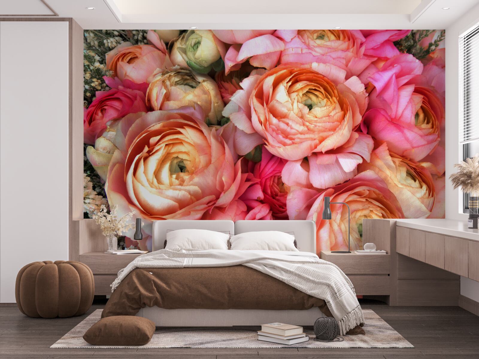 Papier peint des pivoines richement colorées