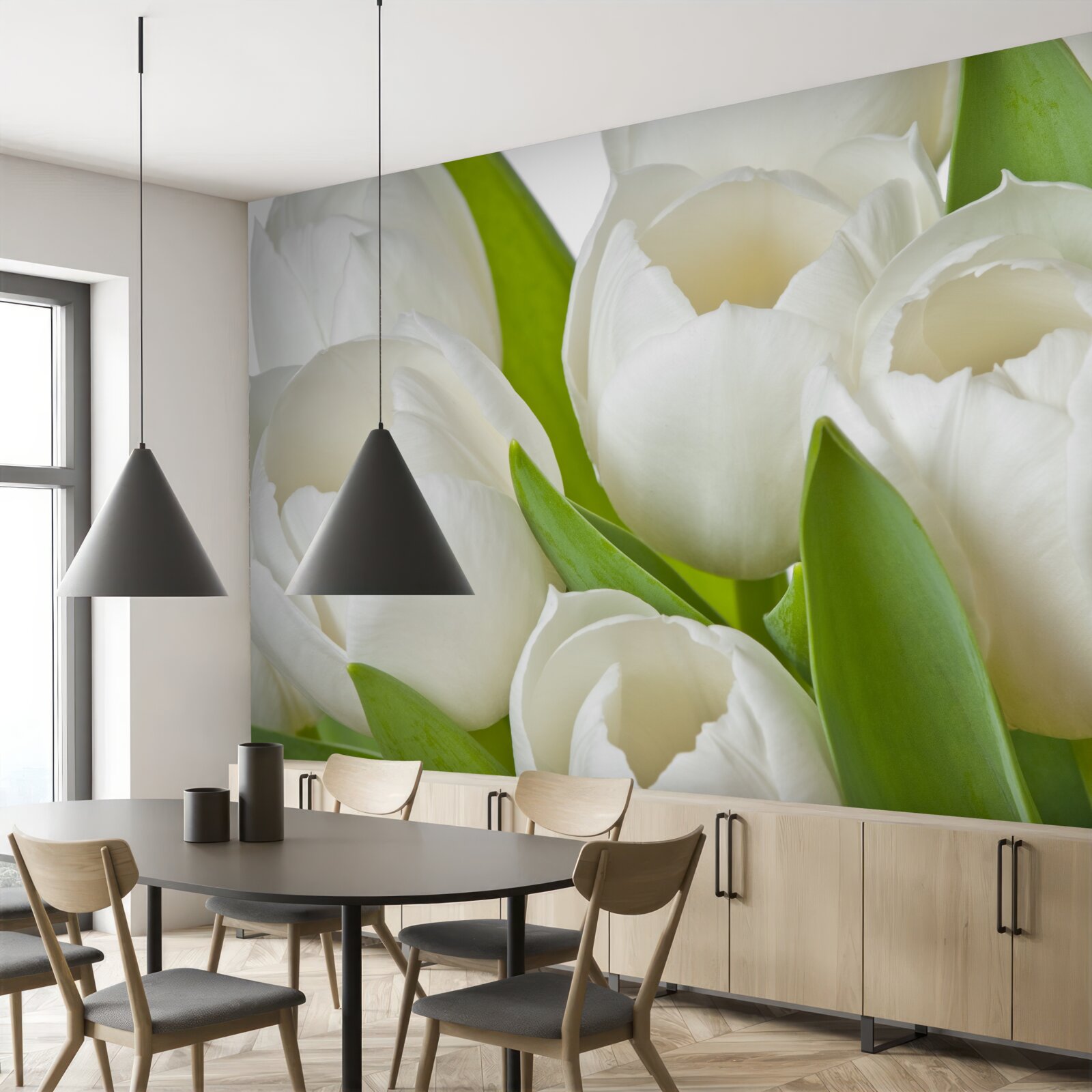 Papier peint magnifiques tulipes lumineuses