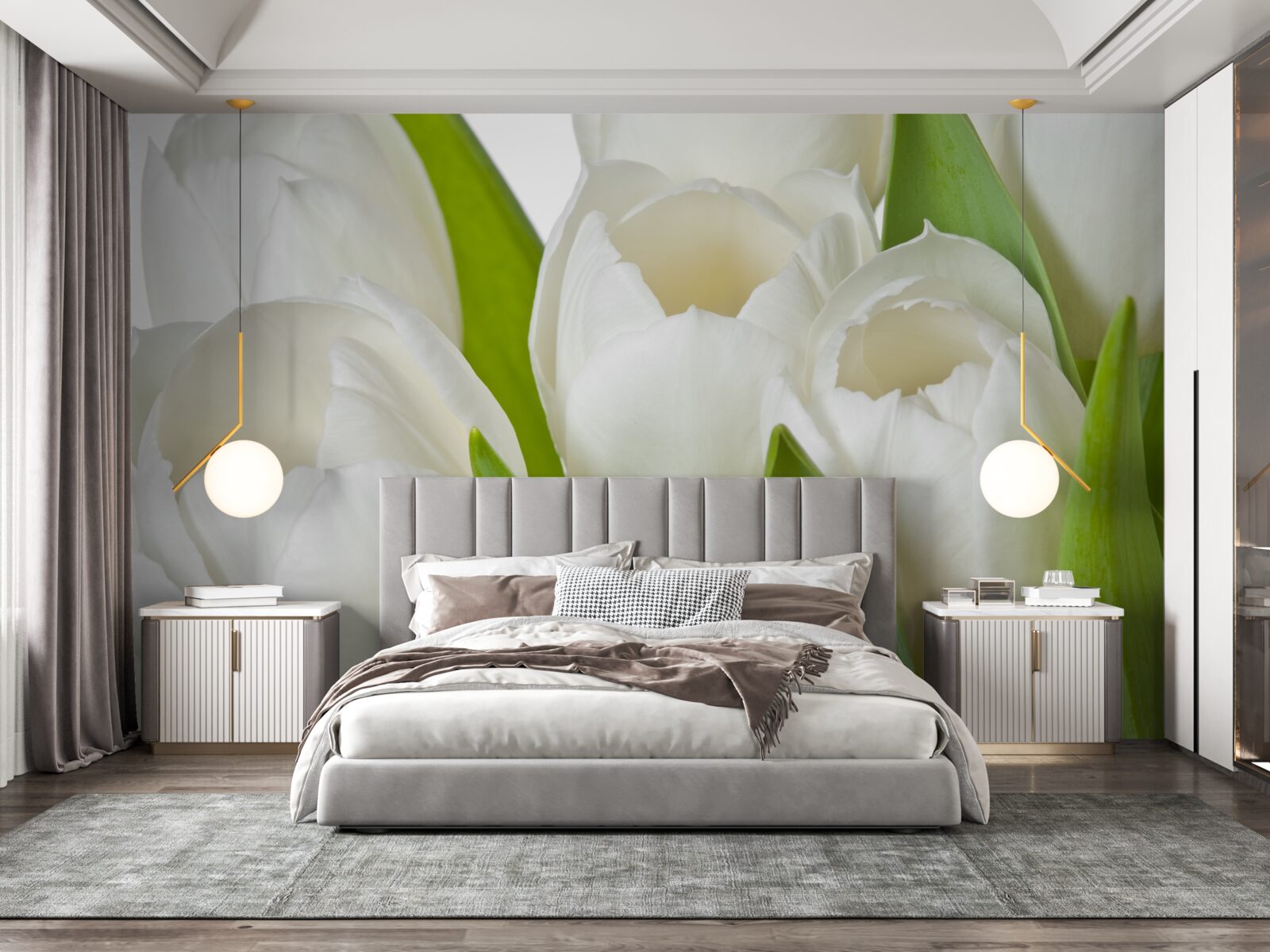 Papier peint magnifiques tulipes lumineuses