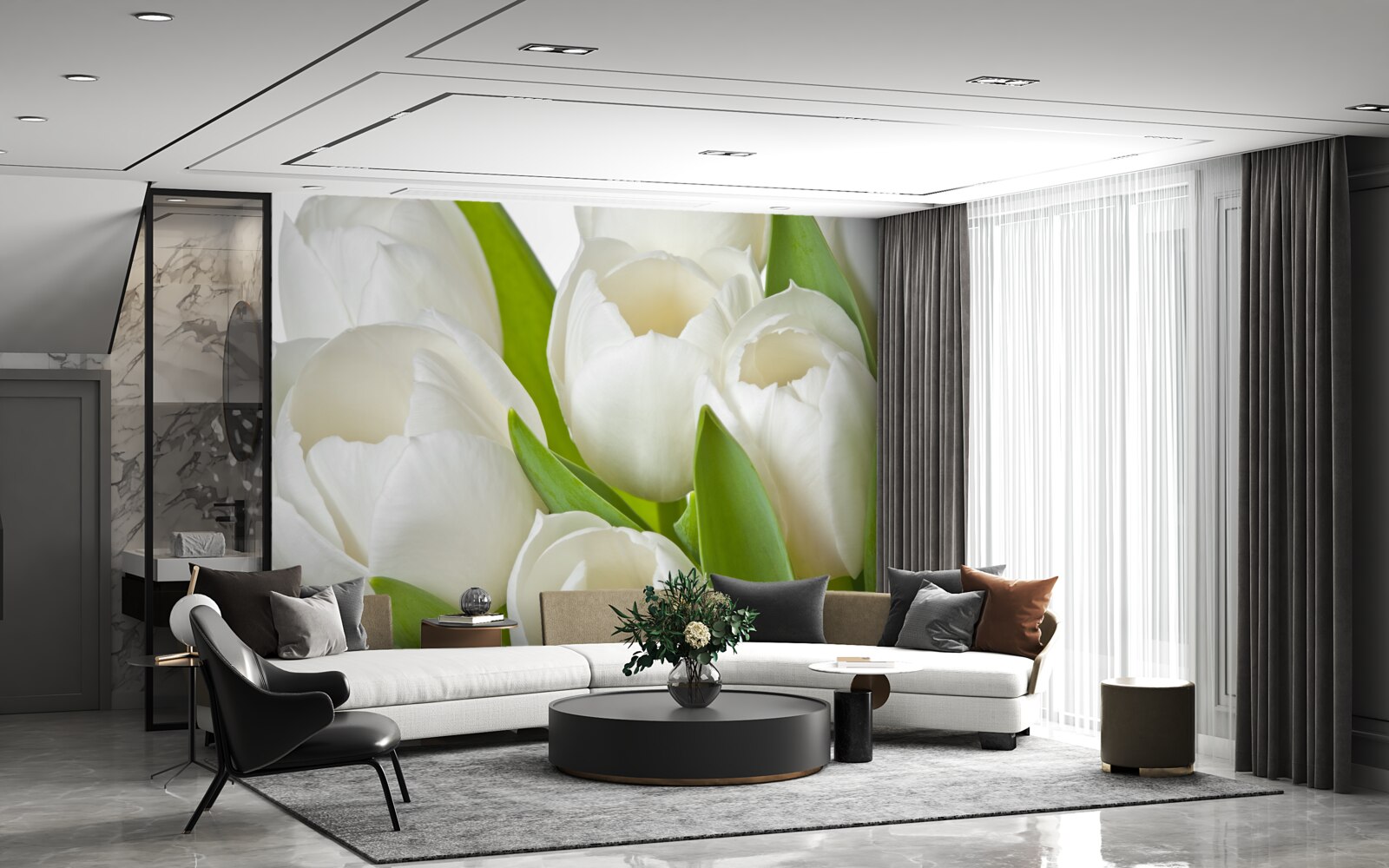 Papier peint magnifiques tulipes lumineuses