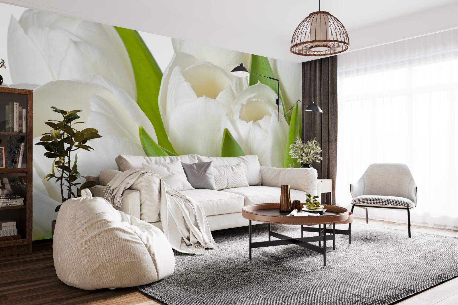 Papier peint magnifiques tulipes lumineuses