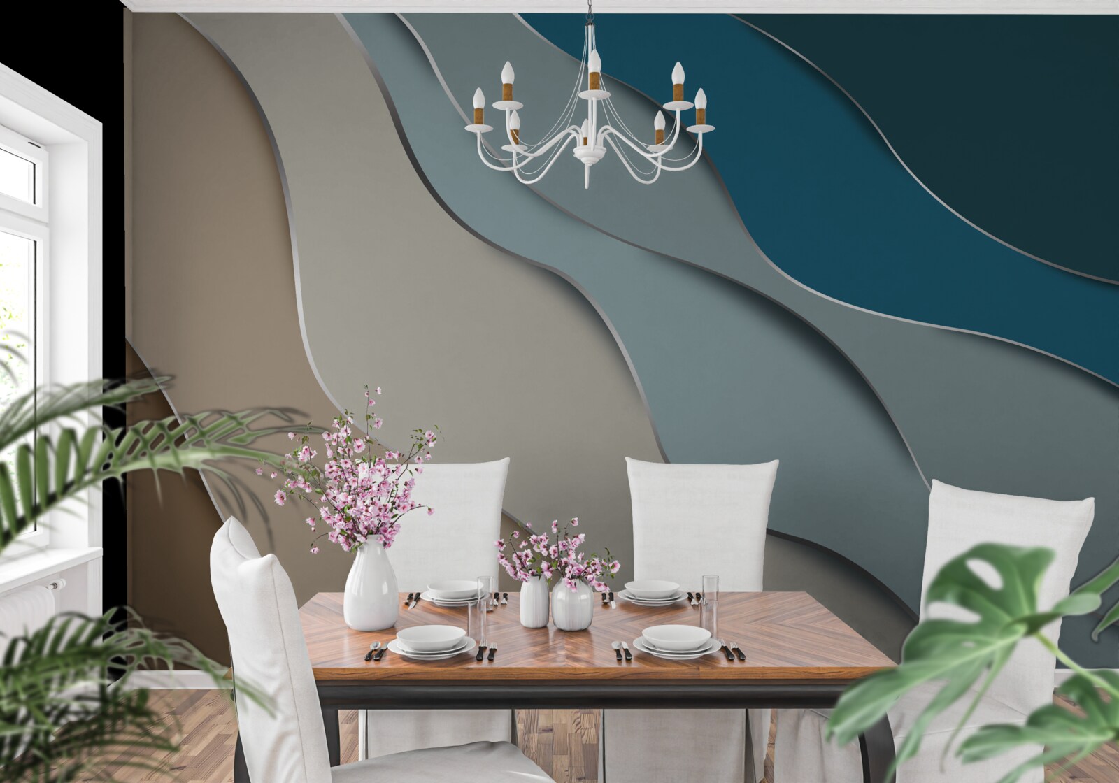 Papier peint couleurs pastel de la côte maritime