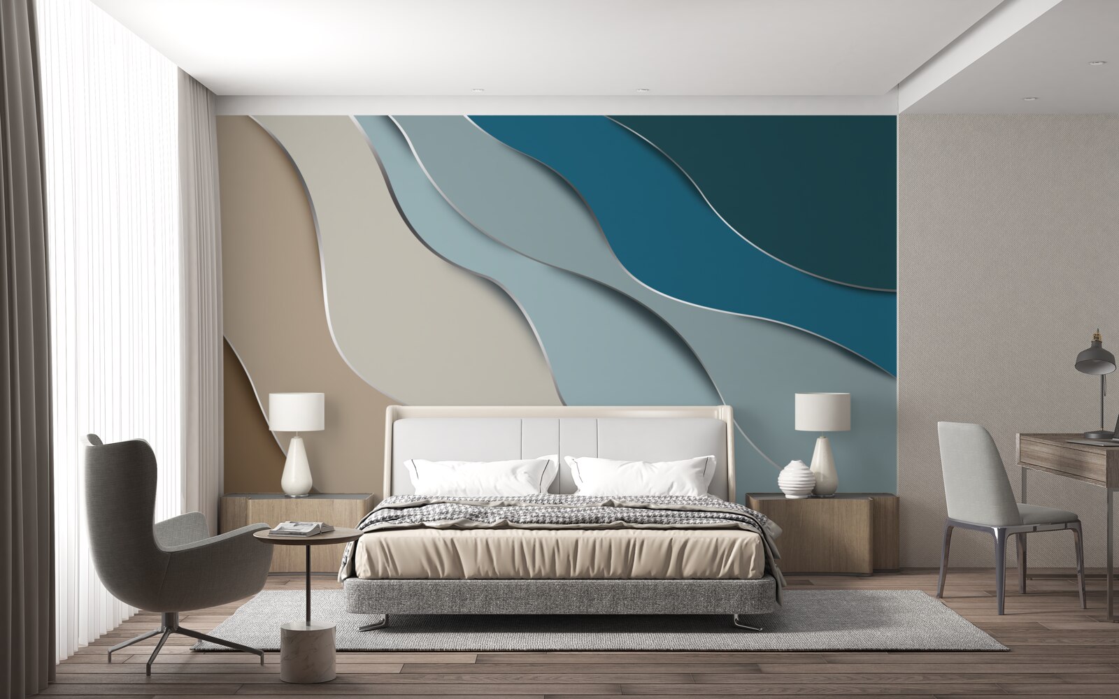 Papier peint couleurs pastel de la côte maritime