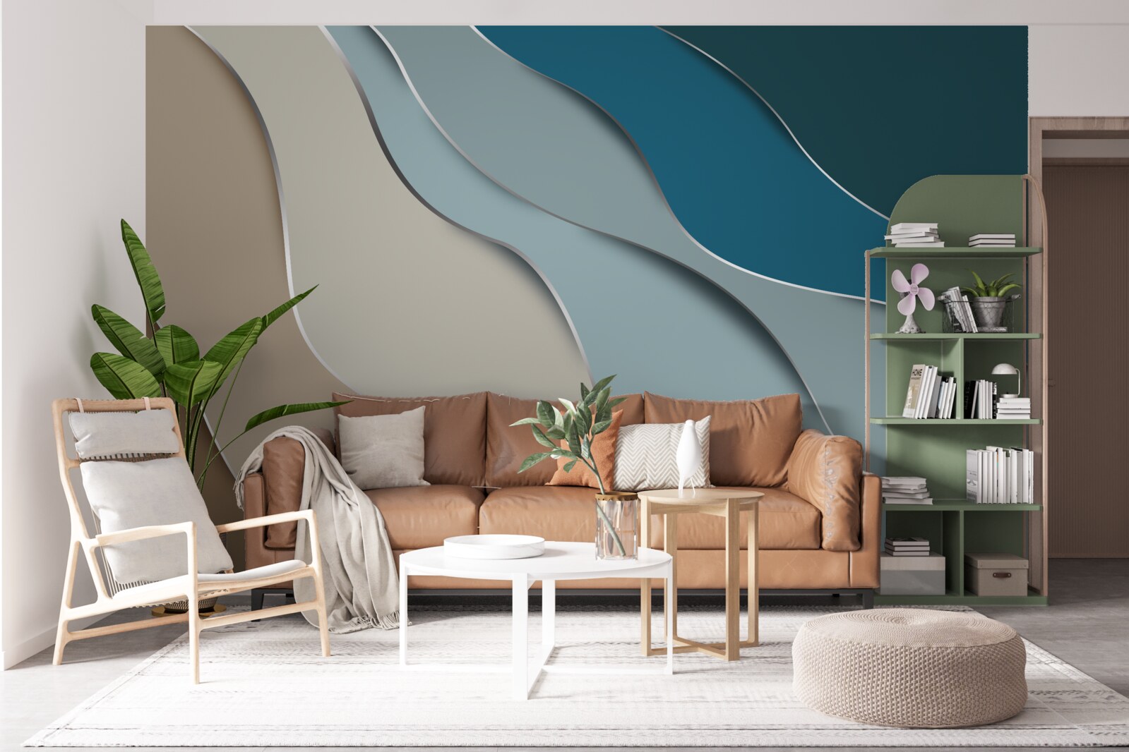 Papier peint couleurs pastel de la côte maritime