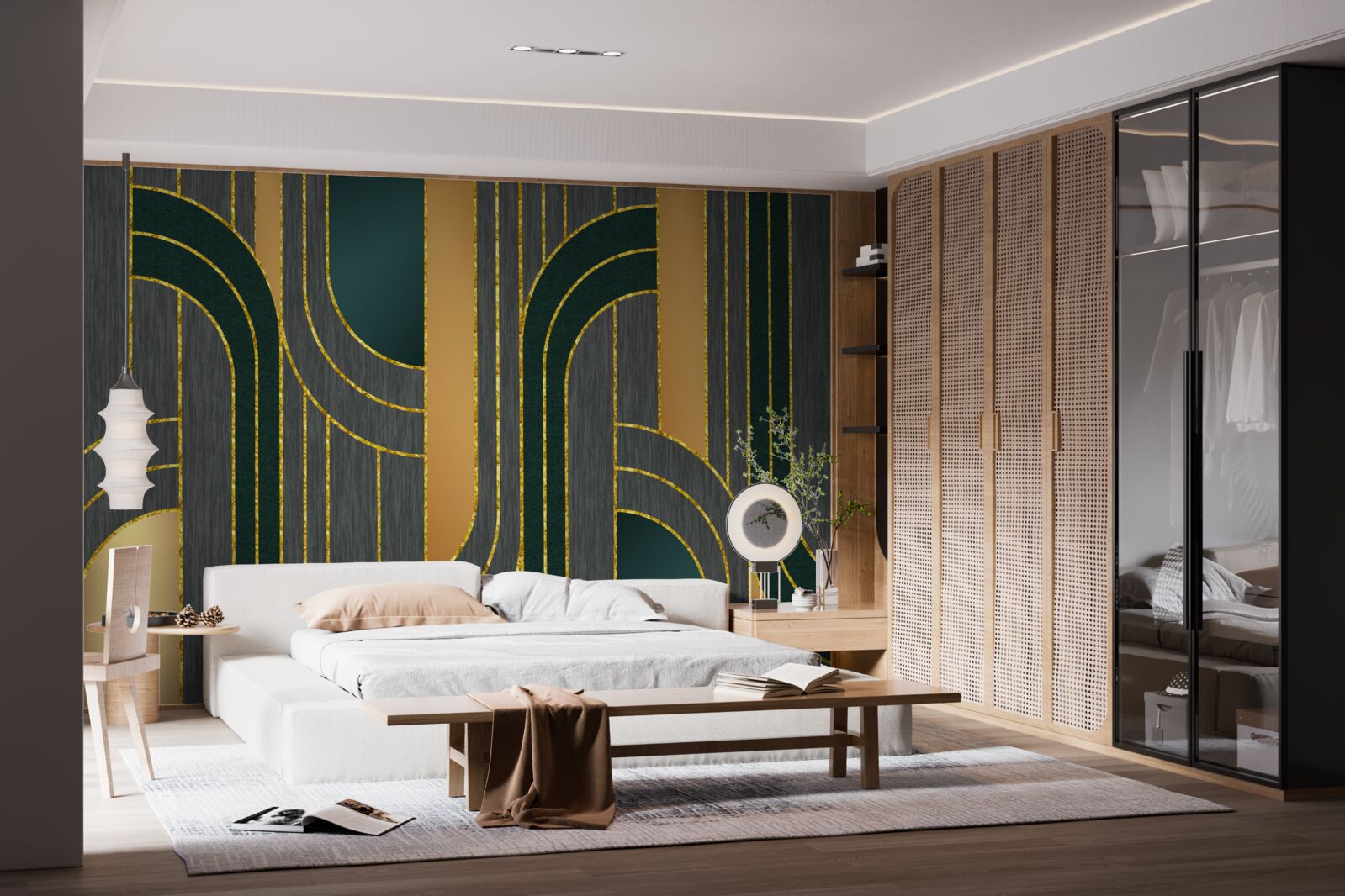 Papier peint des lignes sombres, qui s'imbriquent les unes dans les autres de manière constante et harmonieuse