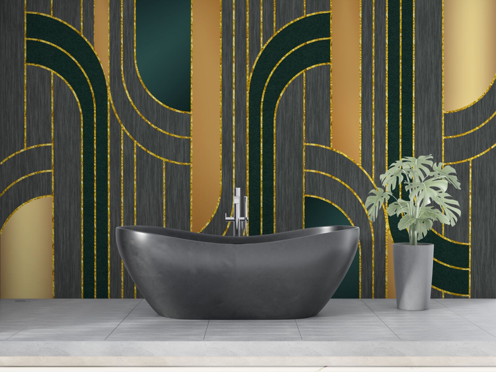 Papier peint des lignes sombres, qui s'imbriquent les unes dans les autres de manière constante et harmonieuse