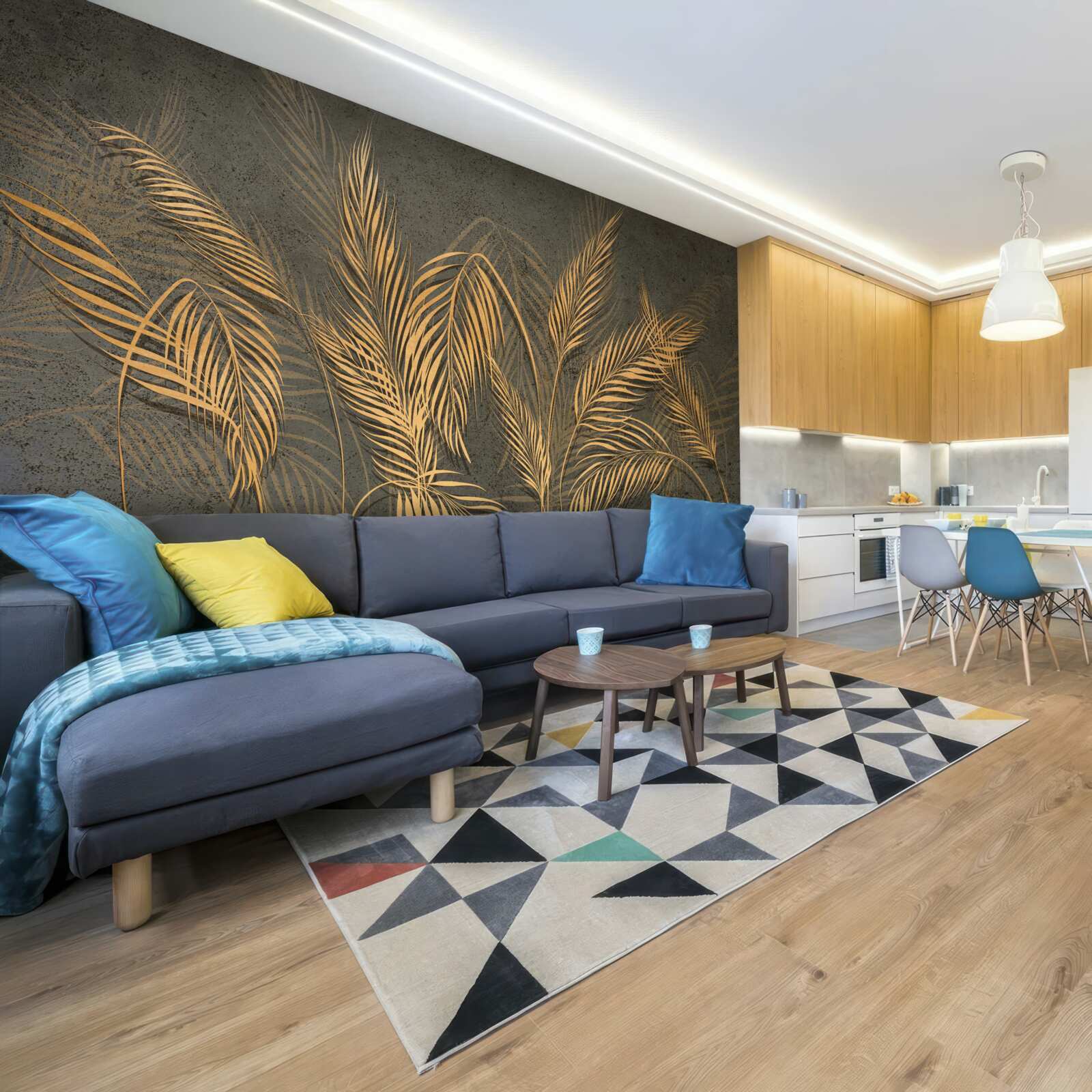 Papier peint plumes d'épis de millet dans la lumière dorée