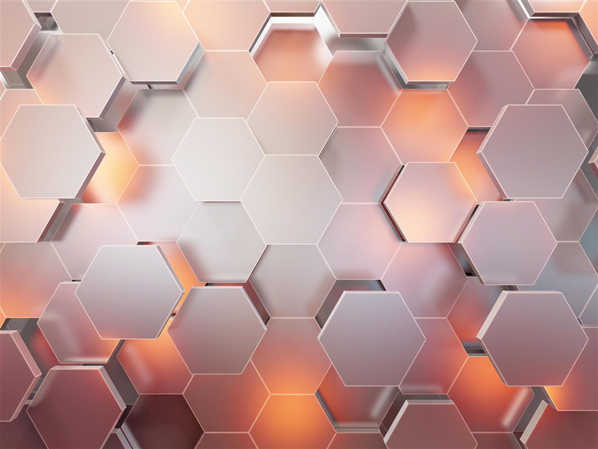 Papier peint hexagones volumétriques