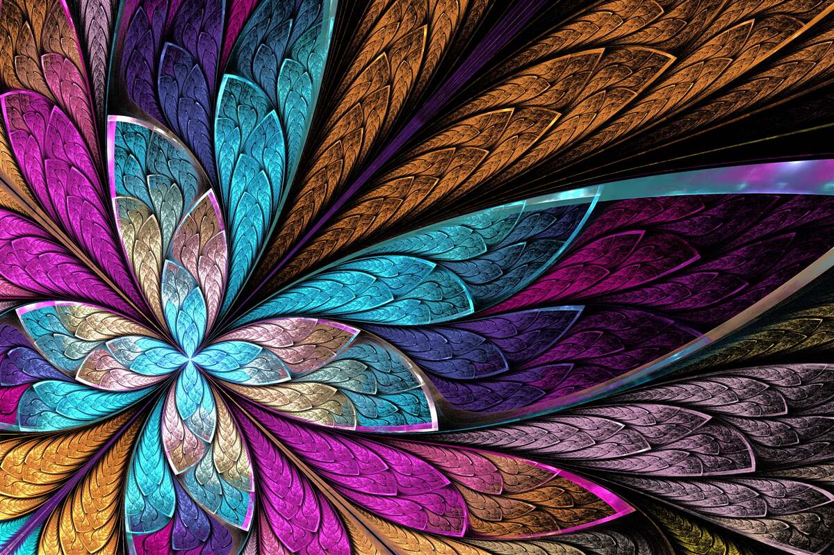 Papier peint mosaïque de pétales de fleurs abstraites