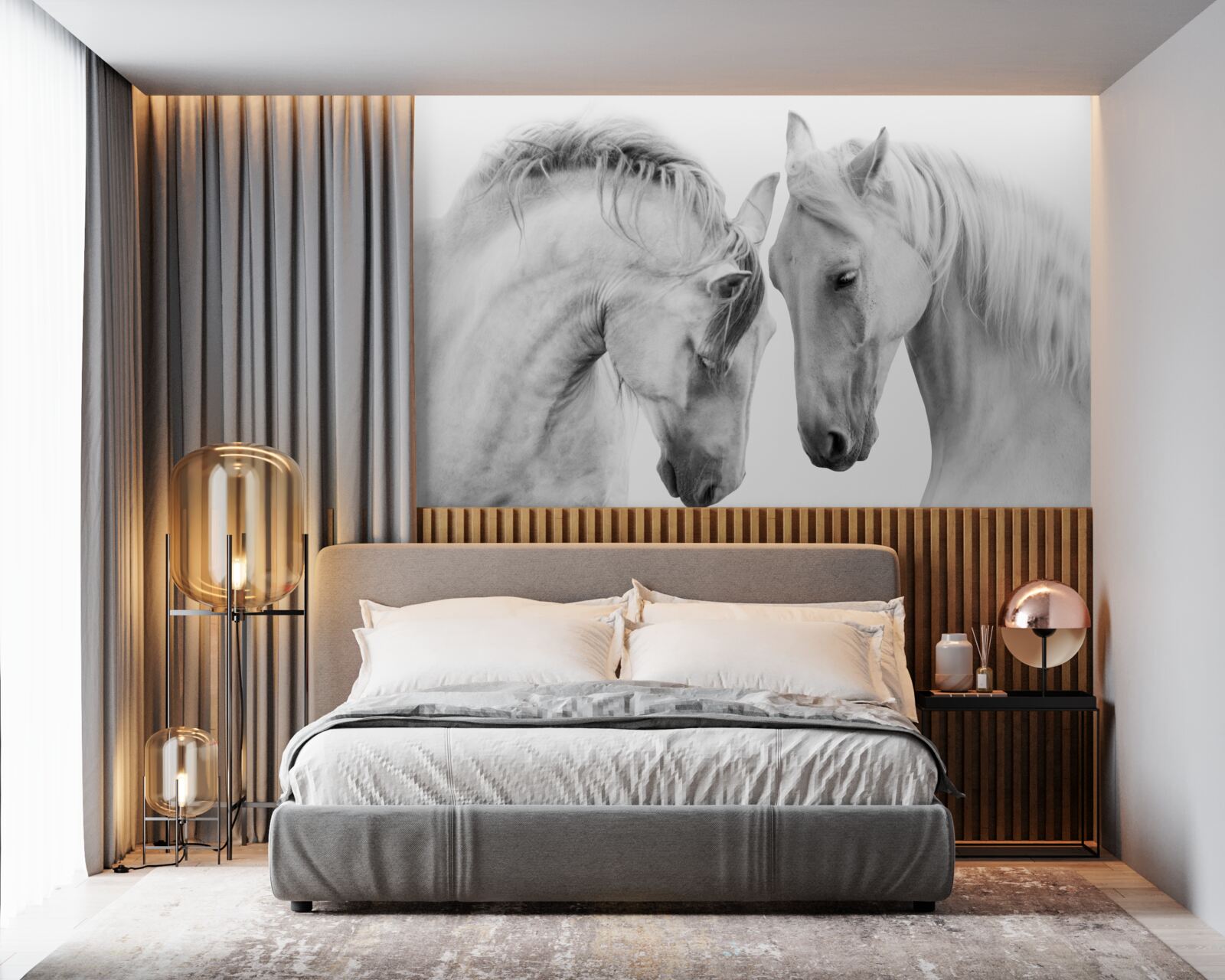 Papier peint les chevaux blancs communiquent