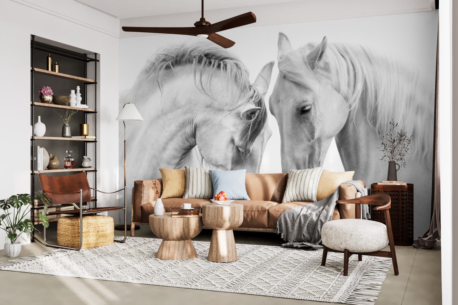 Papier peint les chevaux blancs communiquent