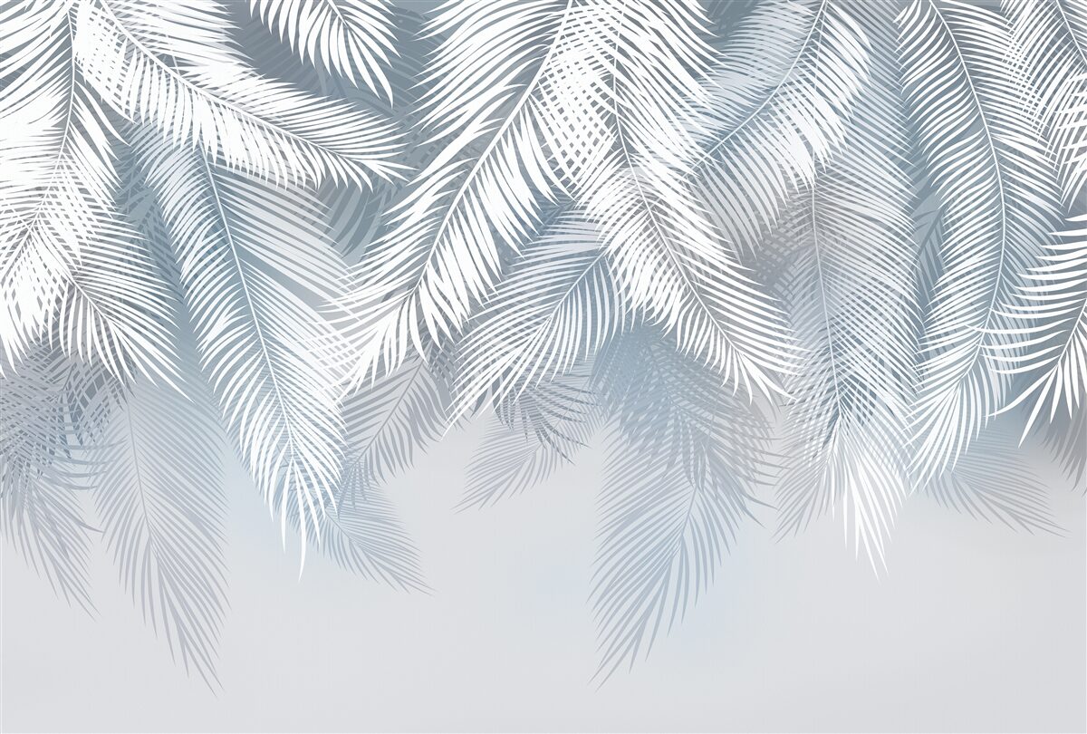 Papier peint feuilles en forme de plumes, pendantes